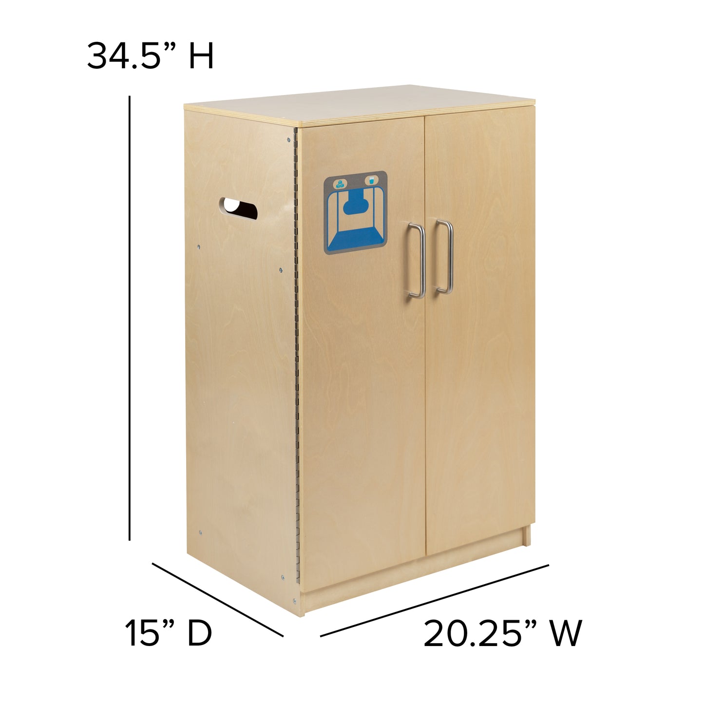 Hercules Children's Wooden Kitchen Refrigerator for Commercial or Home Use - Safe, Kid Friendly Design Natural