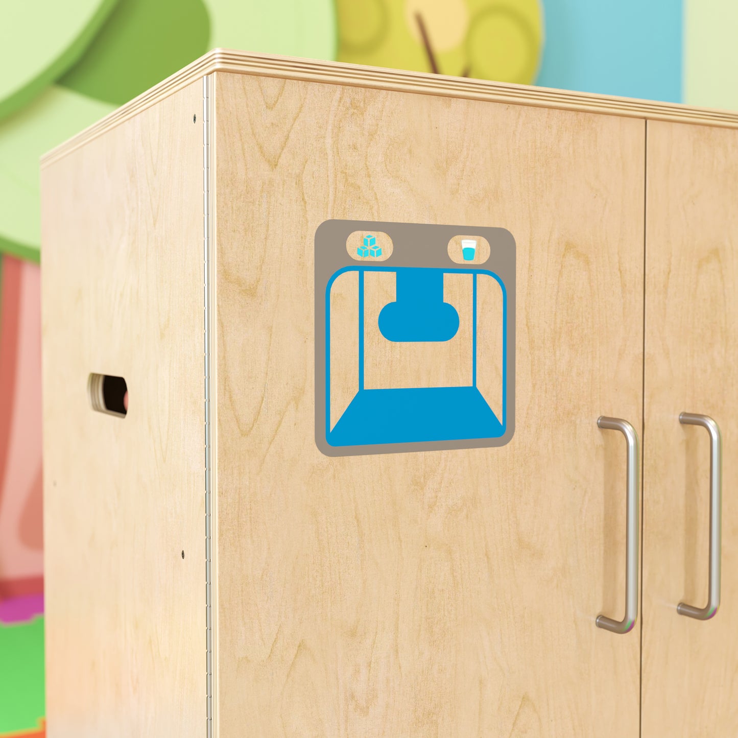 Hercules Children's Wooden Kitchen Refrigerator for Commercial or Home Use - Safe, Kid Friendly Design Natural