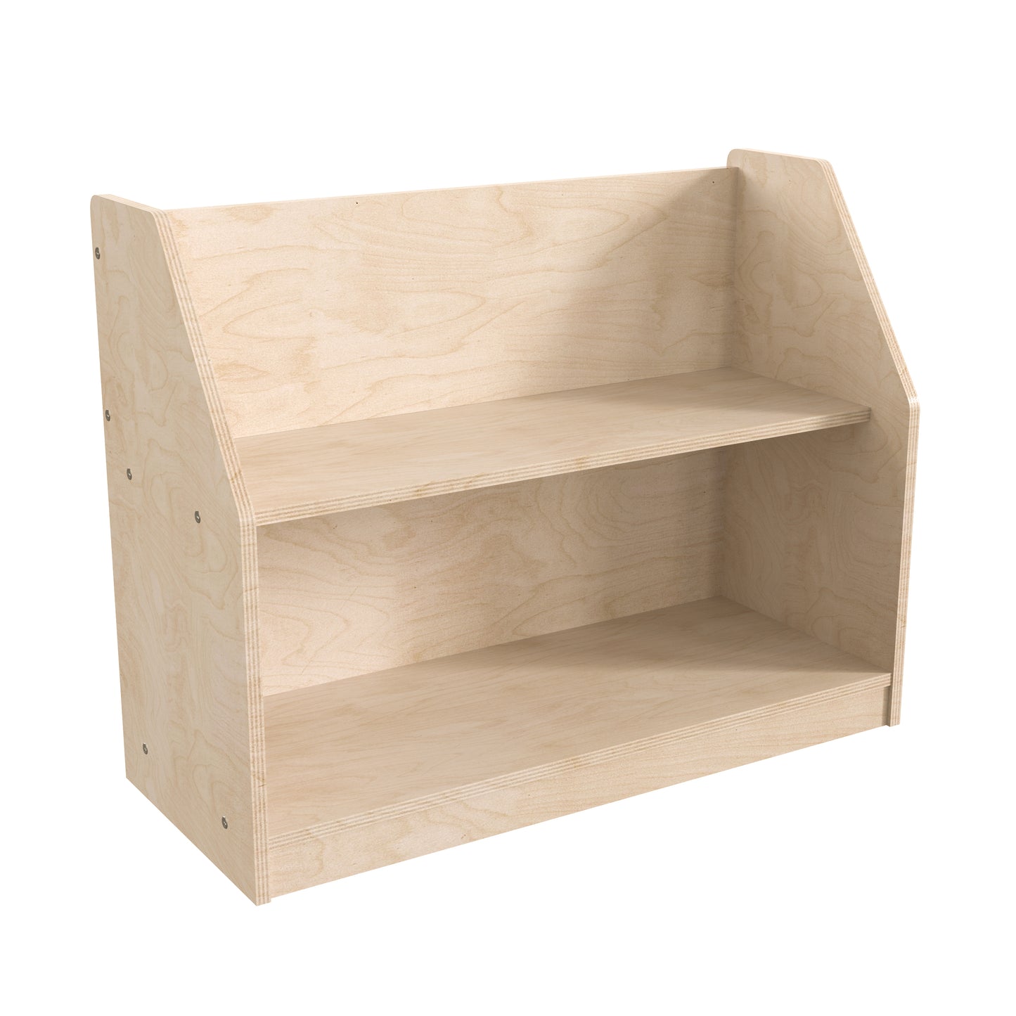 Bright Beginnings Commercial Grade Modular 2 Shelf Wooden Classroom Display Shelf, Natural Beech