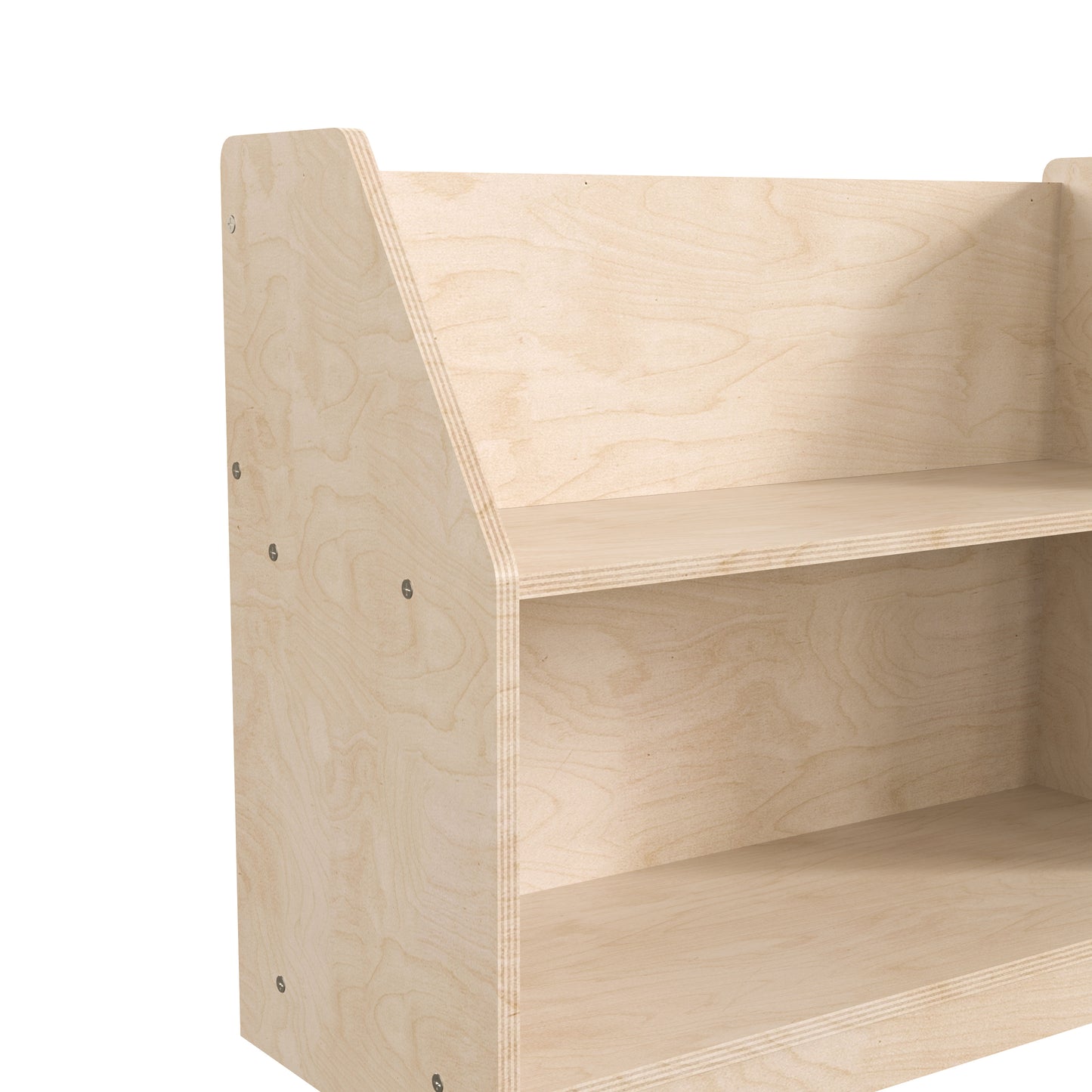 Bright Beginnings Commercial Grade Modular 2 Shelf Wooden Classroom Display Shelf, Natural Beech