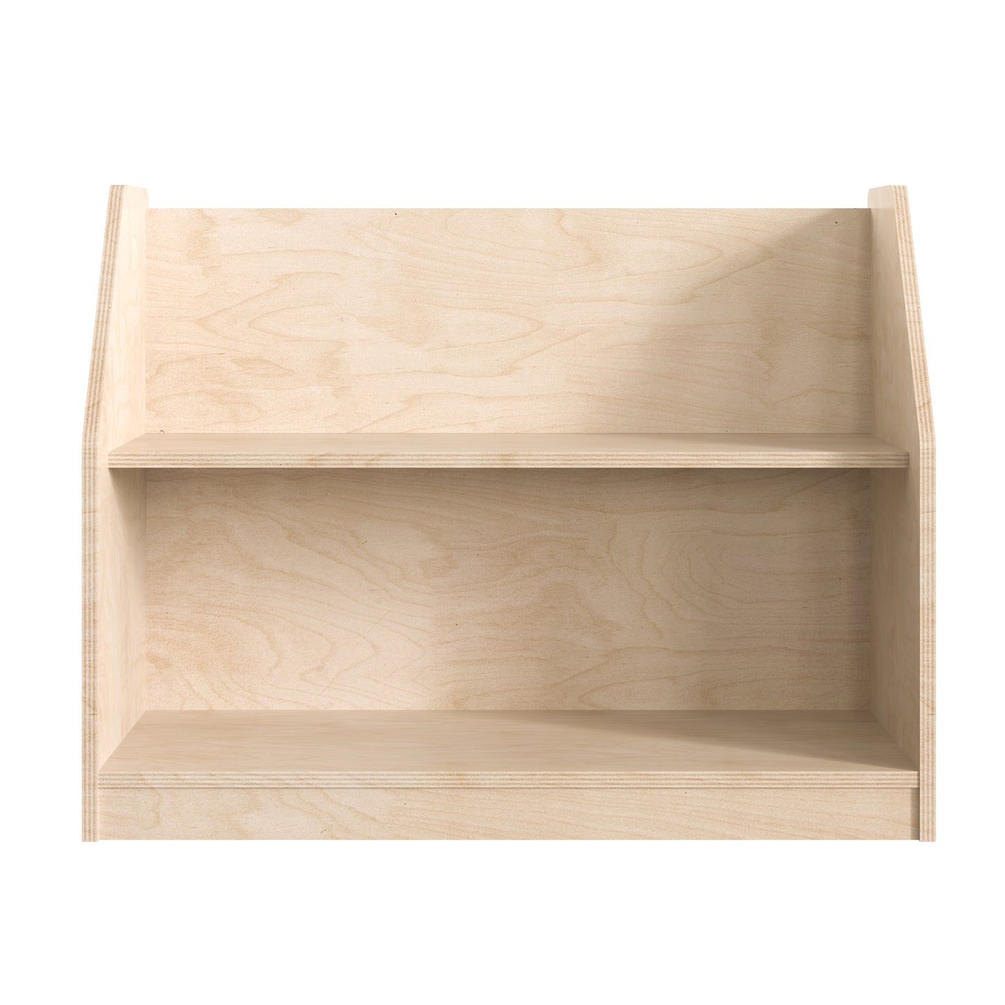 Bright Beginnings Commercial Grade Modular 2 Shelf Wooden Classroom Display Shelf, Natural Beech