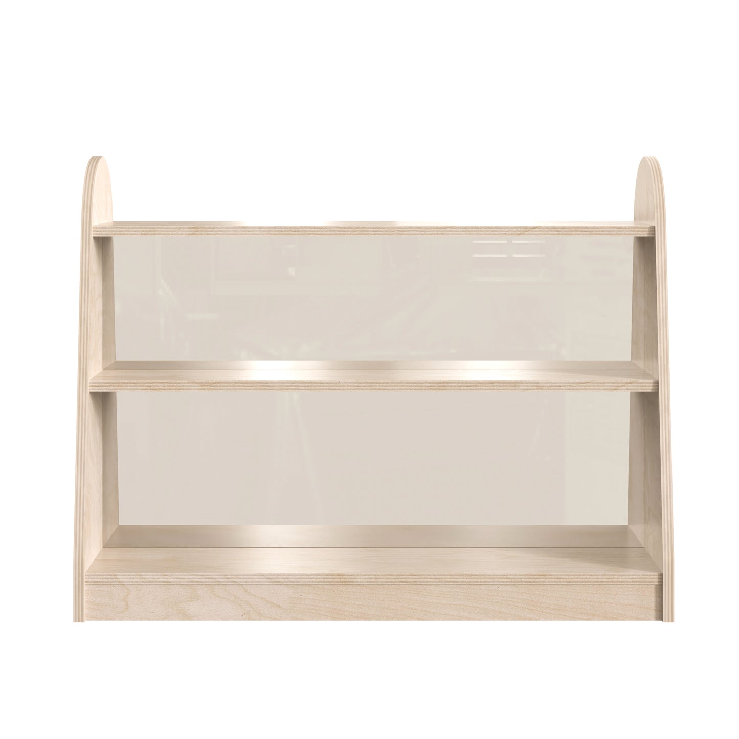 Bright Beginnings Commercial Grade 3 Shelf Double Sided Wooden Classroom Storage Unit with Clear Plastic Divider, Safe, Kid Friendly Design, Natural Beech