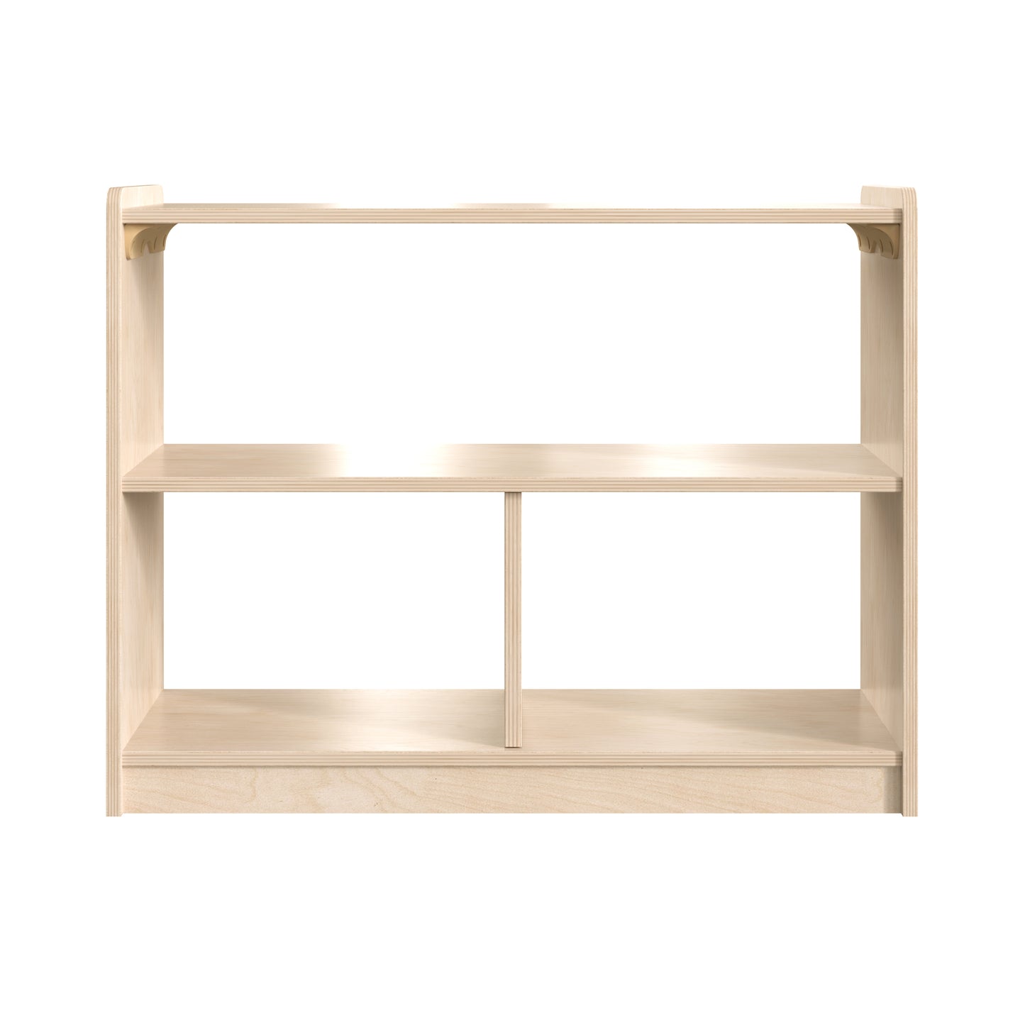Bright Beginnings Commercial Grade 3 Section Modular Wooden Classroom Open Storage Unit, Safe, Kid Friendly Design, Natural Beech