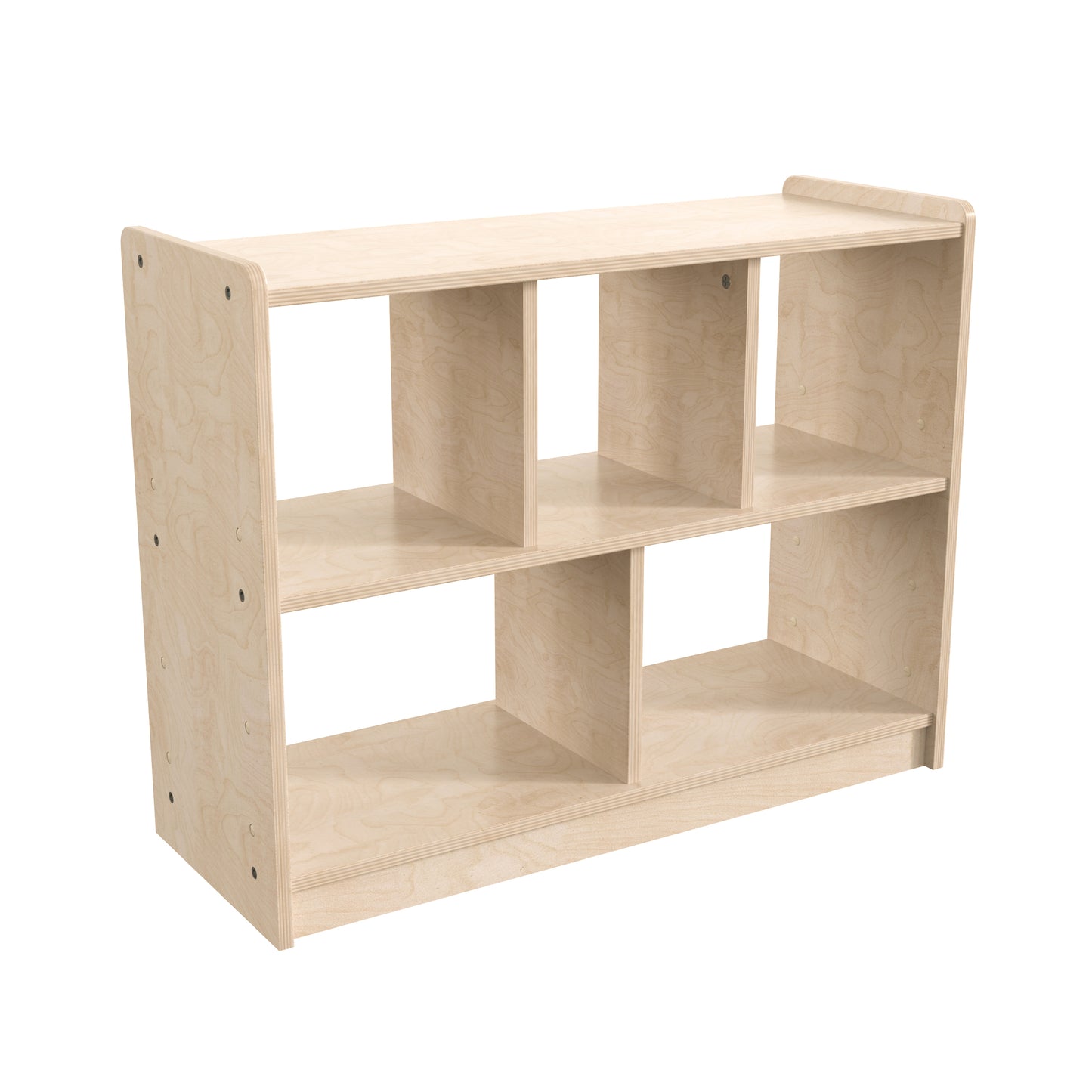 Bright Beginnings Commercial Grade 5 Section Modular Wooden Classroom Open Storage Unit, Safe, Kid Friendly Design, Natural Beech