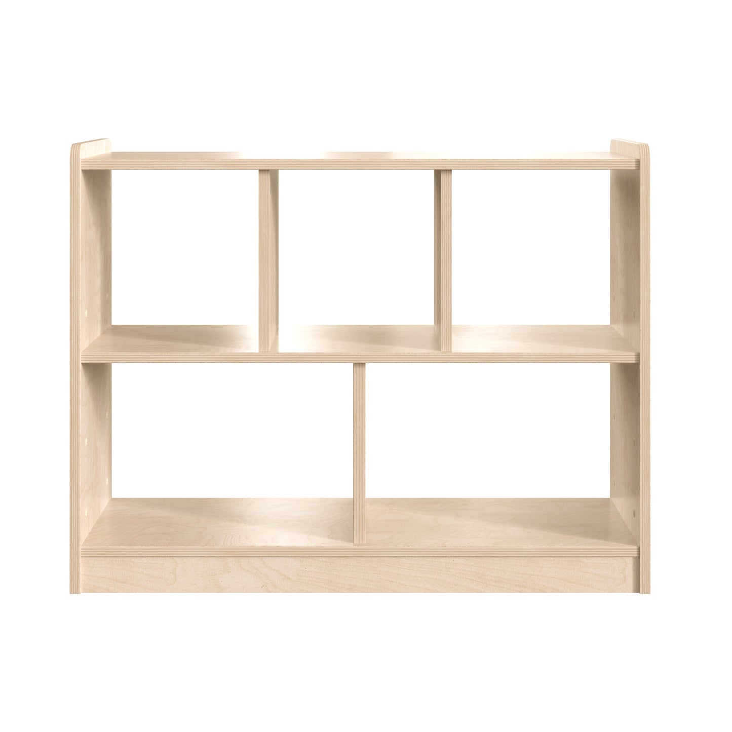 Bright Beginnings Commercial Grade 5 Section Modular Wooden Classroom Open Storage Unit, Safe, Kid Friendly Design, Natural Beech