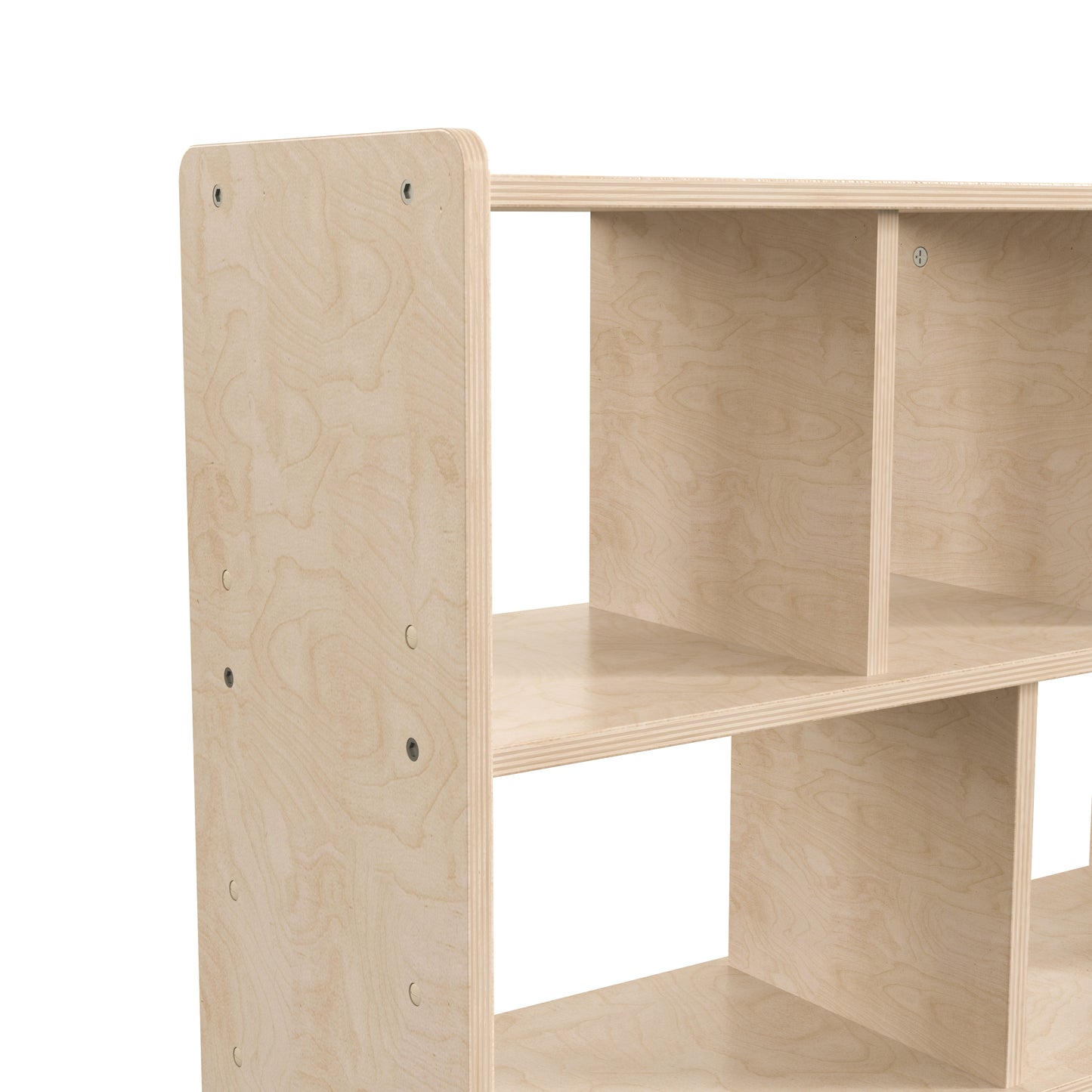 Bright Beginnings Commercial Grade 5 Section Modular Wooden Classroom Open Storage Unit, Safe, Kid Friendly Design, Natural Beech