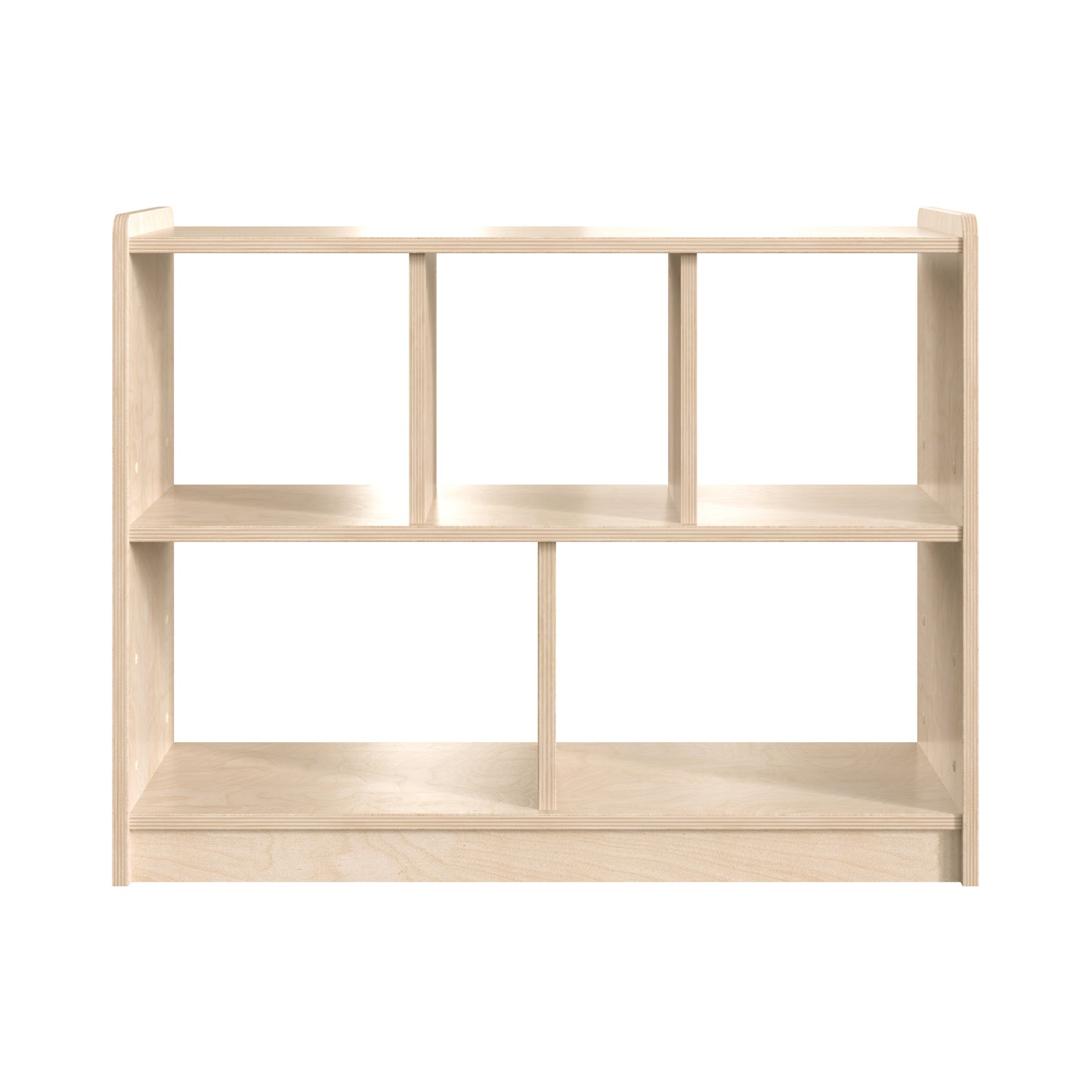 Bright Beginnings Commercial Grade 5 Section Modular Wooden Classroom Open Storage Unit, Safe, Kid Friendly Design, Natural Beech