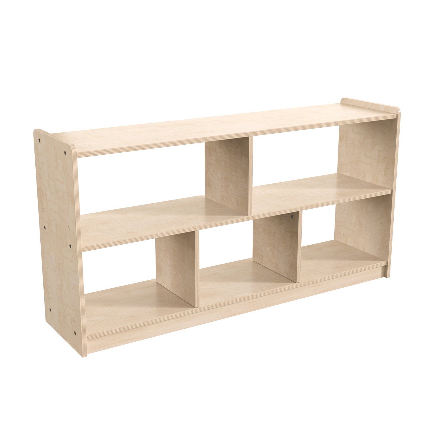Bright Beginnings Commercial Grade Extra Wide 5 Section Modular Wooden Classroom Open Storage Unit, Safe, Kid Friendly Design, Natural Beech MK-KE23957-GG