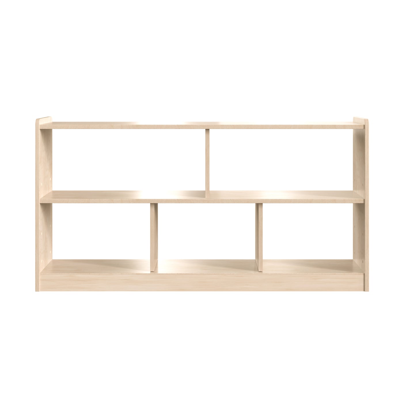 Bright Beginnings Commercial Grade Extra Wide 5 Section Modular Wooden Classroom Open Storage Unit, Safe, Kid Friendly Design, Natural Beech MK-KE23957-GG