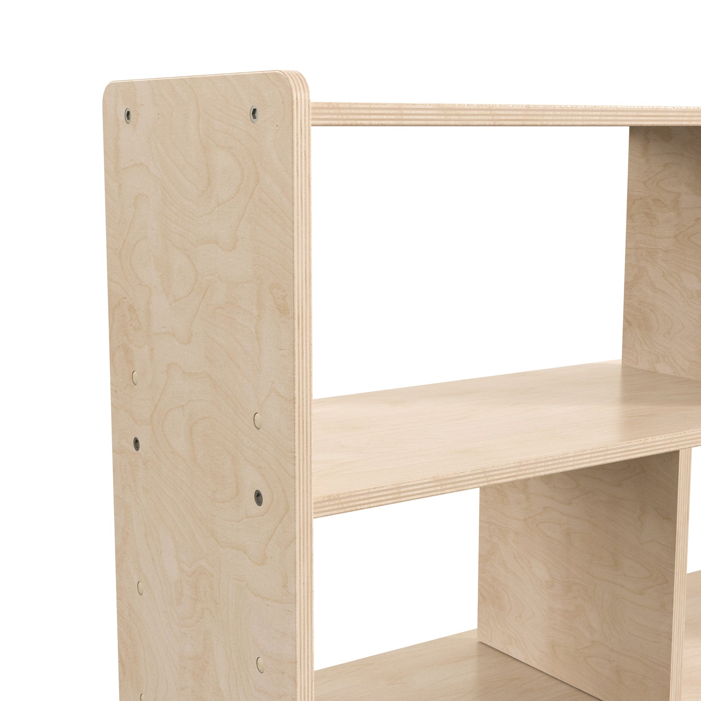 Bright Beginnings Commercial Grade Extra Wide 5 Section Modular Wooden Classroom Open Storage Unit, Safe, Kid Friendly Design, Natural Beech MK-KE23957-GG