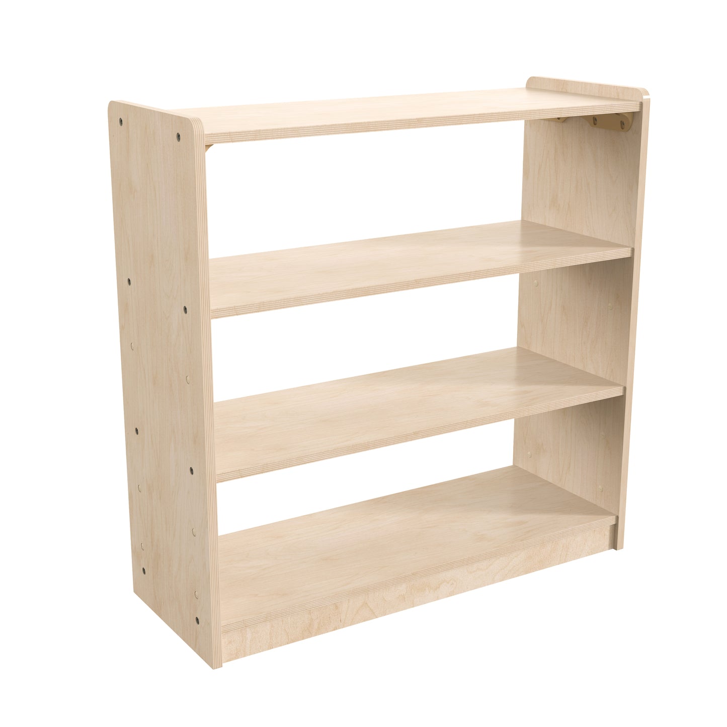 Bright Beginnings Commercial Grade 3 Shelf Wooden Classroom Open Storage Unit, Safe, Kid Friendly Design, Natural Beech