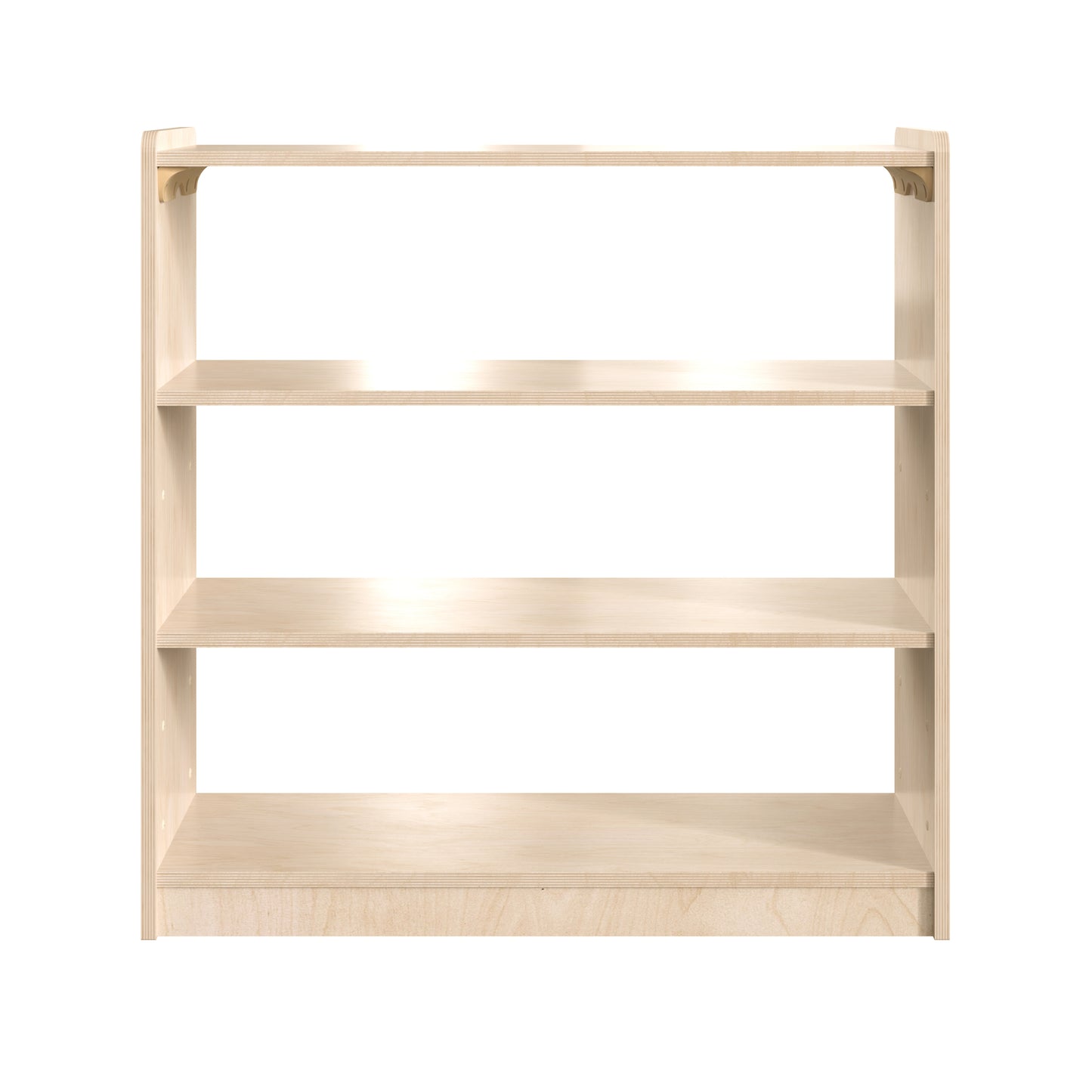 Bright Beginnings Commercial Grade 3 Shelf Wooden Classroom Open Storage Unit, Safe, Kid Friendly Design, Natural Beech