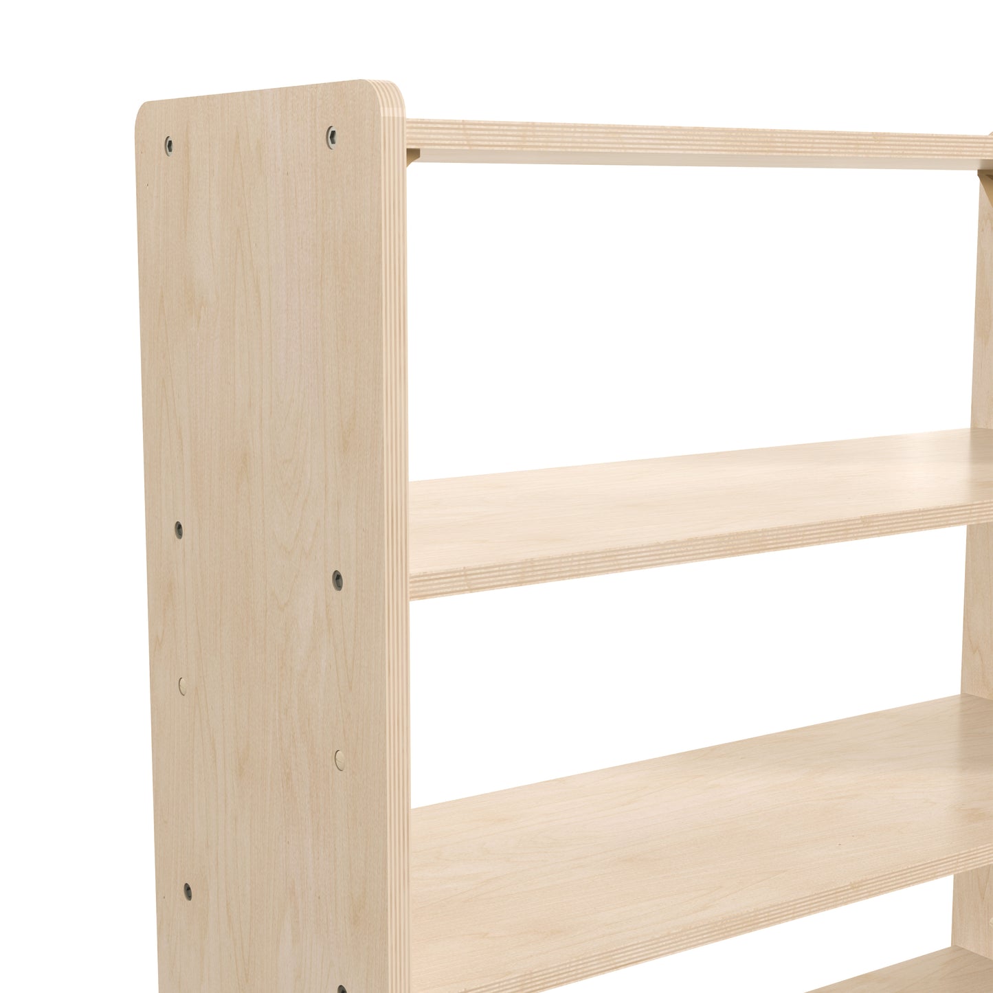 Bright Beginnings Commercial Grade 3 Shelf Wooden Classroom Open Storage Unit, Safe, Kid Friendly Design, Natural Beech