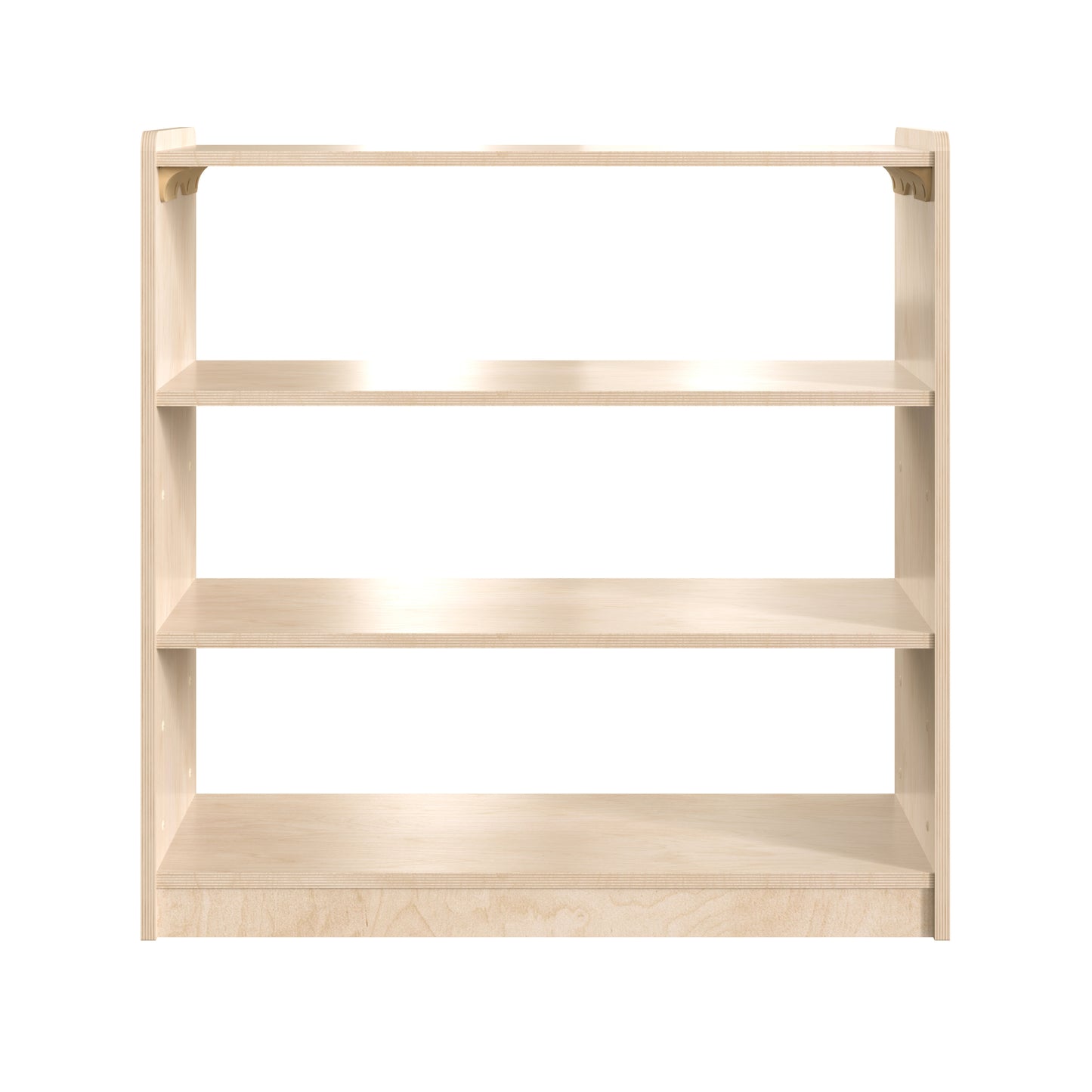 Bright Beginnings Commercial Grade 3 Shelf Wooden Classroom Open Storage Unit, Safe, Kid Friendly Design, Natural Beech