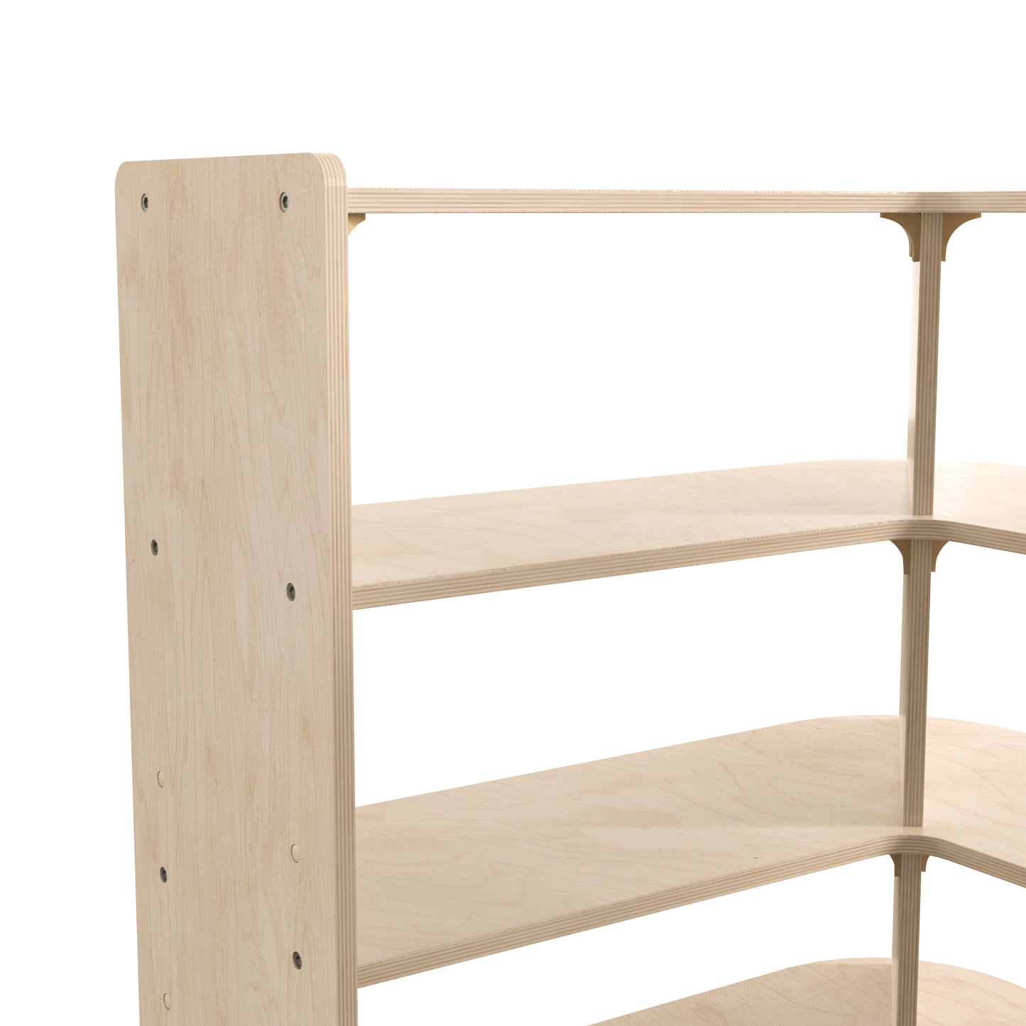Bright Beginnings Commercial Grade 3 Tier Wooden Classroom Open Corner Storage Unit, Safe, Kid Friendly Design, Natural Beech