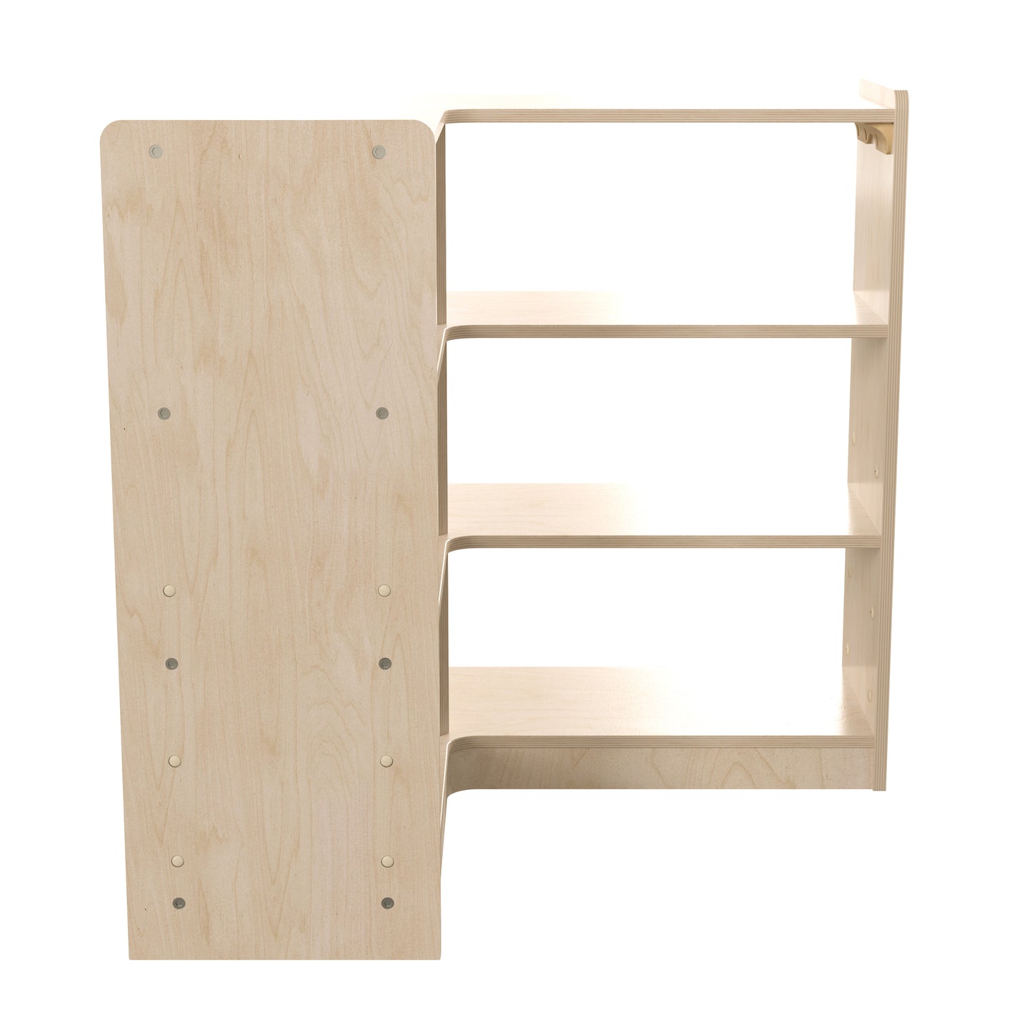 Bright Beginnings Commercial Grade 3 Tier Wooden Classroom Open Corner Storage Unit, Safe, Kid Friendly Design, Natural Beech