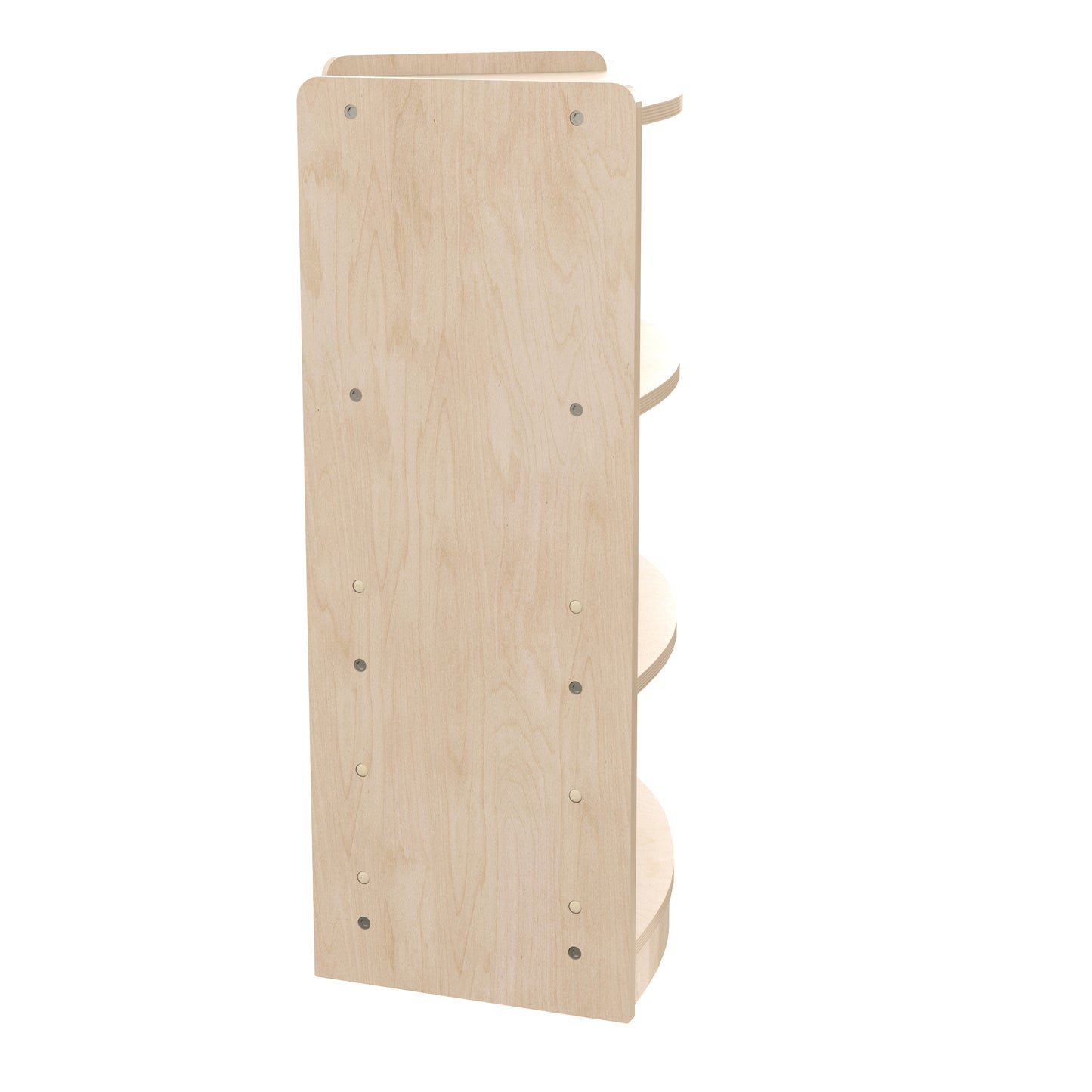 Bright Beginnings Commercial Grade Bow Front 3 Tier Wooden Classroom Open Corner Storage Unit, Safe, Kid Friendly Design, Natural Beech MK-KE24077-GG