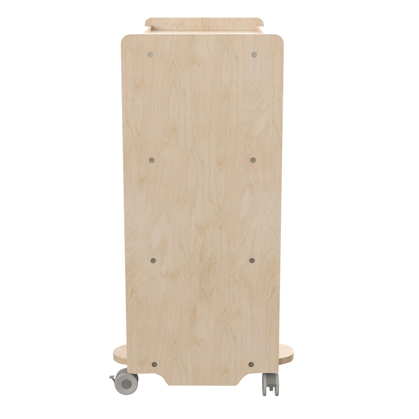 Bright Beginnings Commercial Grade Space Saving 4 Shelf Wooden Mobile Classroom Storage Cart with Locking Caster Wheels, Kid Friendly Design, Natural Beech