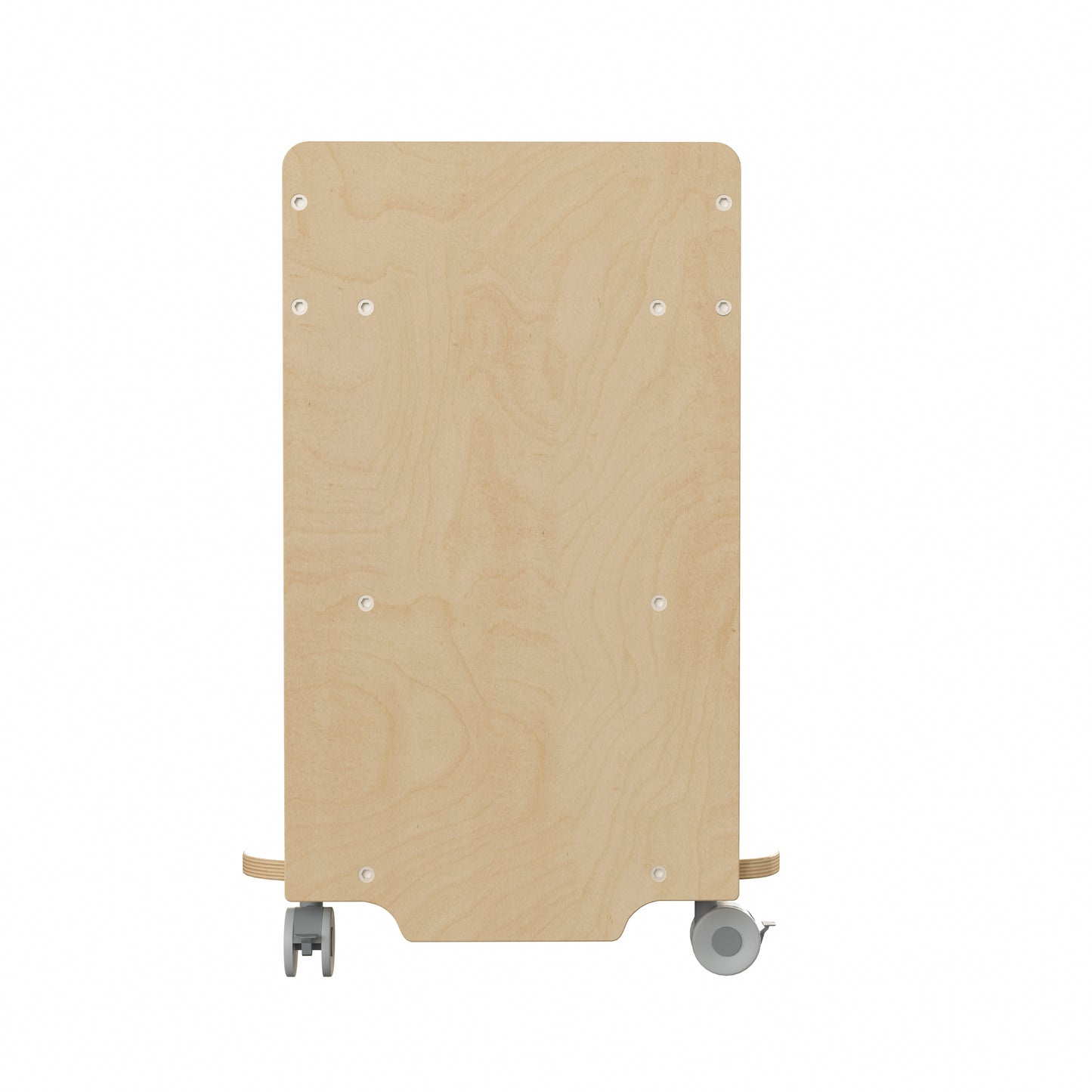 Bright Beginnings Commercial Wooden Mobile Storage Cart with 3 Top Storage Cubbies, 2 Lower Shelves and Locking Caster Wheels, Natural Beech