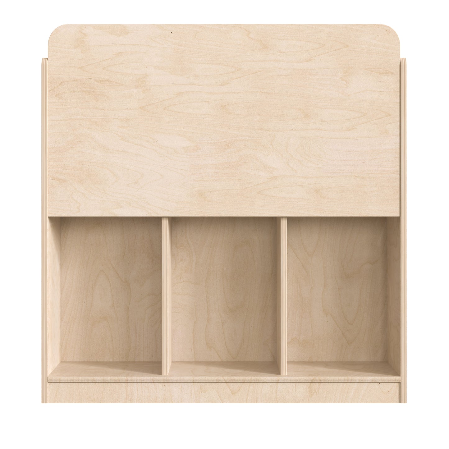 Bright Beginnings Commercial Grade Modular Wooden Classroom 4 Tier Bookstand with 3 Storage Compartments, Natural Beech