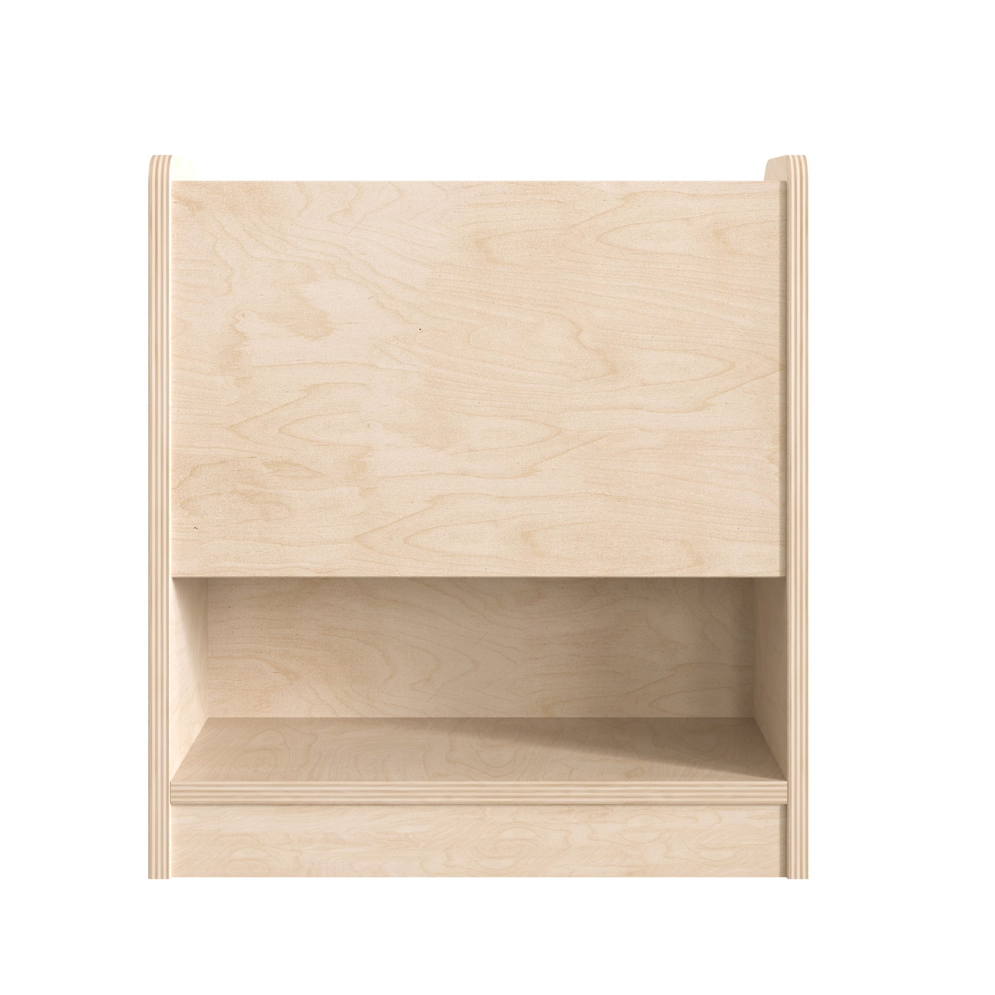 Bright Beginnings Commercial Grade Modular Wooden Classroom 4 Tier Book Display Shelf, Natural Beech