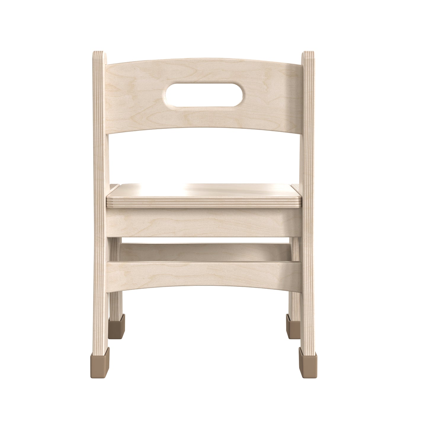 Bright Beginnings Set of 2 Commercial Grade Wooden Classroom Chairs, 9" Seat Height with Non-Slip Foot Caps and Built-In Carrying Handle, Natural Beech