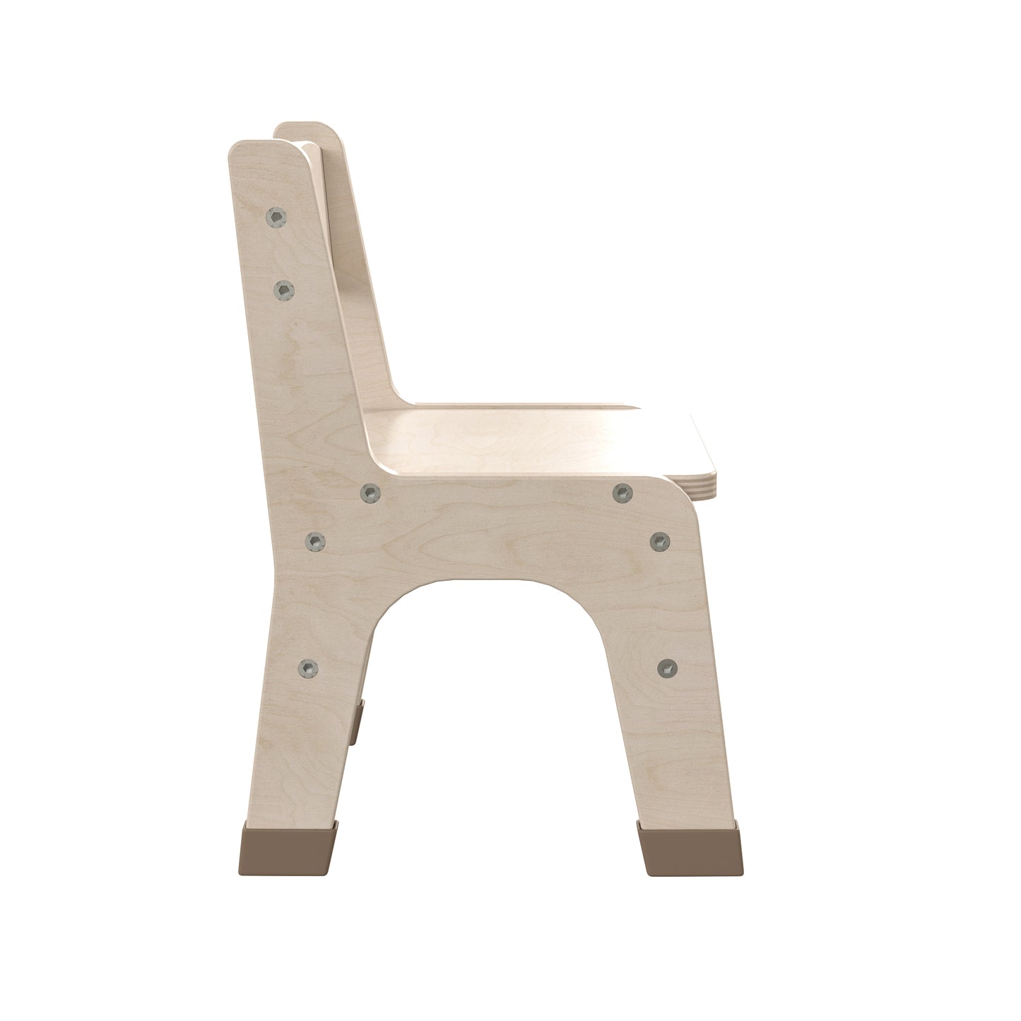 Bright Beginnings Set of 2 Commercial Grade Wooden Classroom Chairs, 9" Seat Height with Non-Slip Foot Caps and Built-In Carrying Handle, Natural Beech
