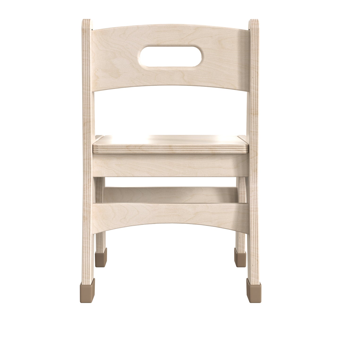 Bright Beginnings Set of 2 Commercial Grade Wooden Classroom Chairs, 10" Seat Height with Non-Slip Foot Caps and Built-In Carrying Handle, Natural Beech MK-KE24435-GG