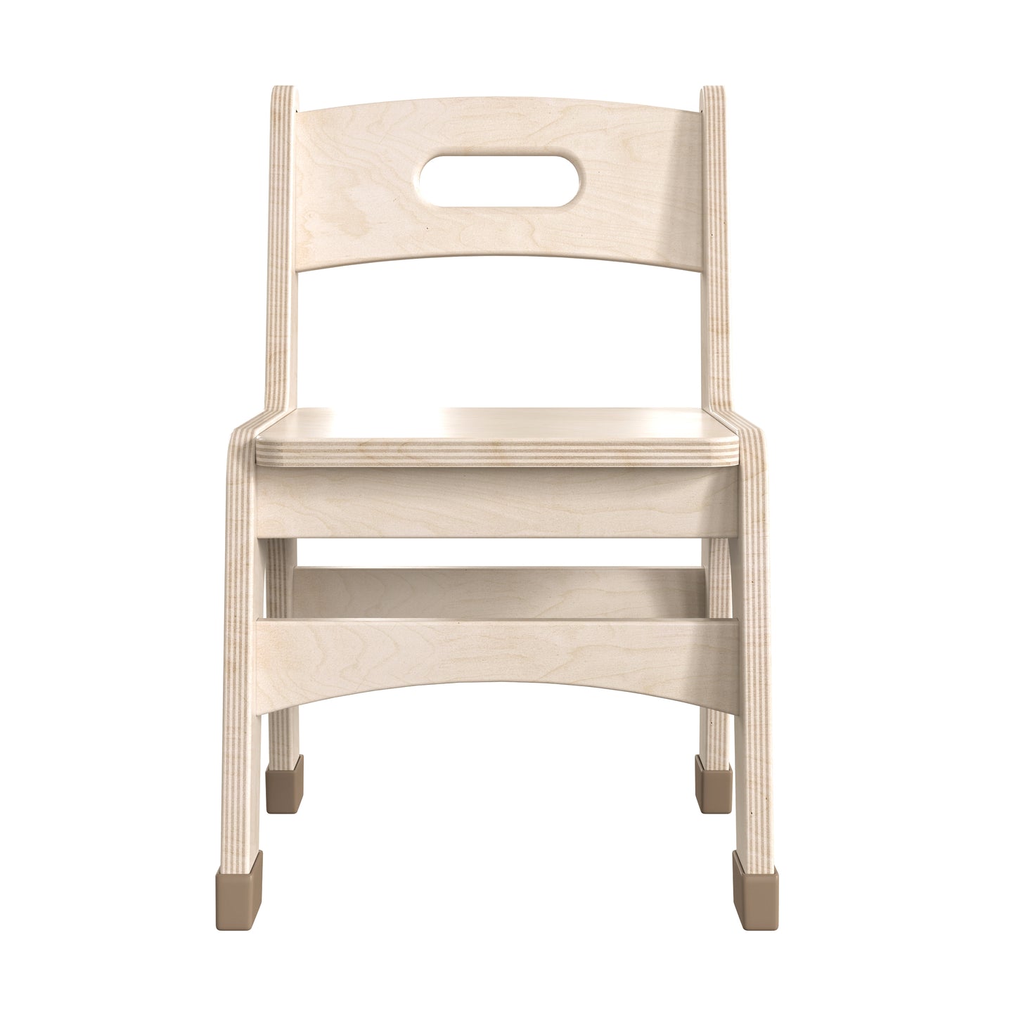 Bright Beginnings Set of 2 Commercial Grade Wooden Classroom Chairs, 10" Seat Height with Non-Slip Foot Caps and Built-In Carrying Handle, Natural Beech MK-KE24435-GG