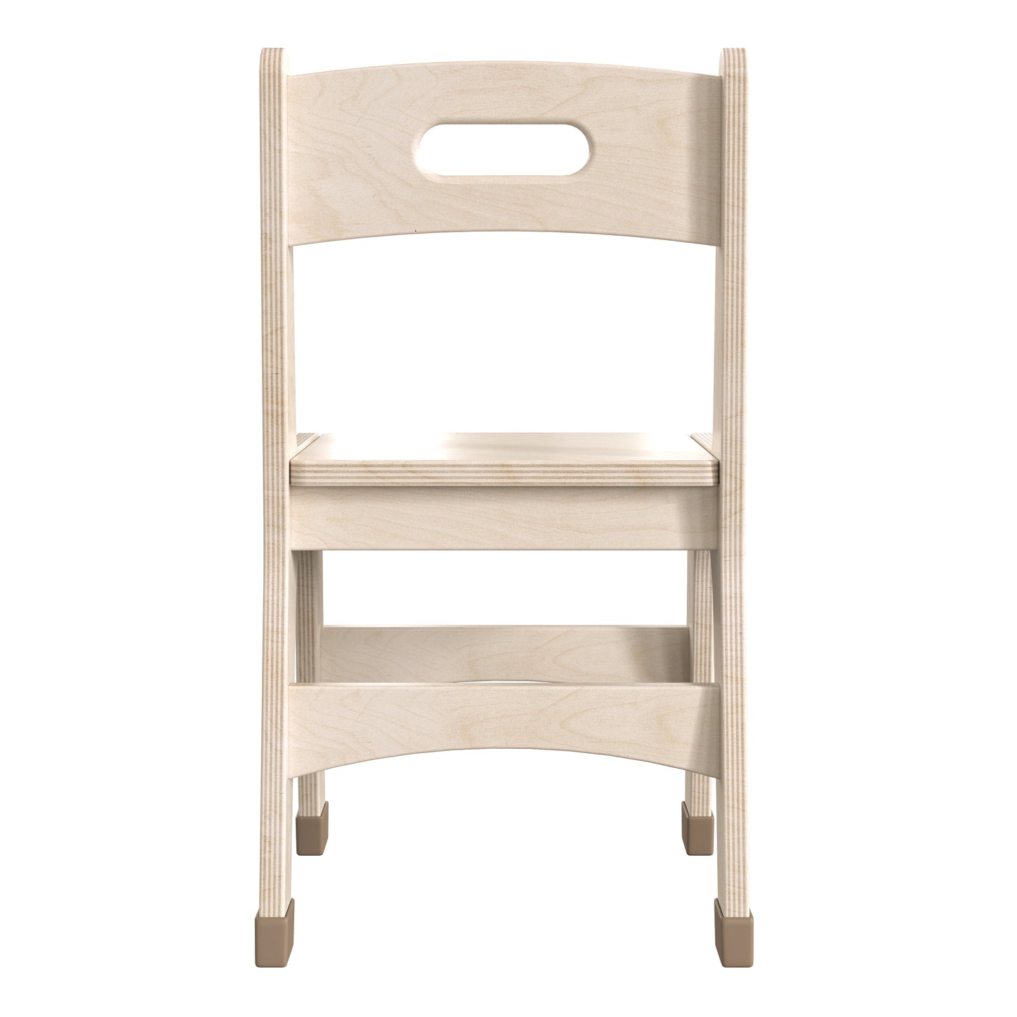 Bright Beginnings Set of 2 Commercial Grade Wooden Classroom Chairs, 11.5" Seat Height with Non-Slip Foot Caps and Built-In Carrying Handle, Natural Beech MK-KE24442-GG