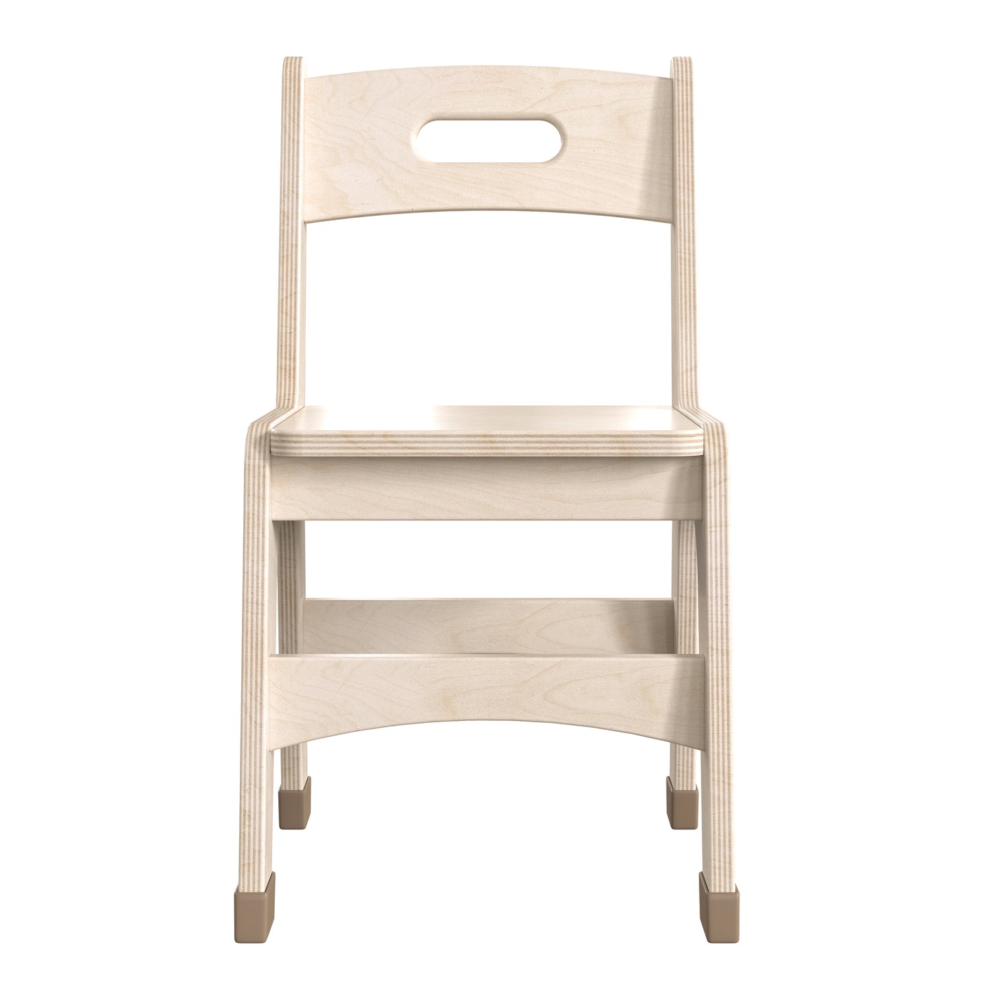 Bright Beginnings Set of 2 Commercial Grade Wooden Classroom Chairs, 11.5" Seat Height with Non-Slip Foot Caps and Built-In Carrying Handle, Natural Beech MK-KE24442-GG