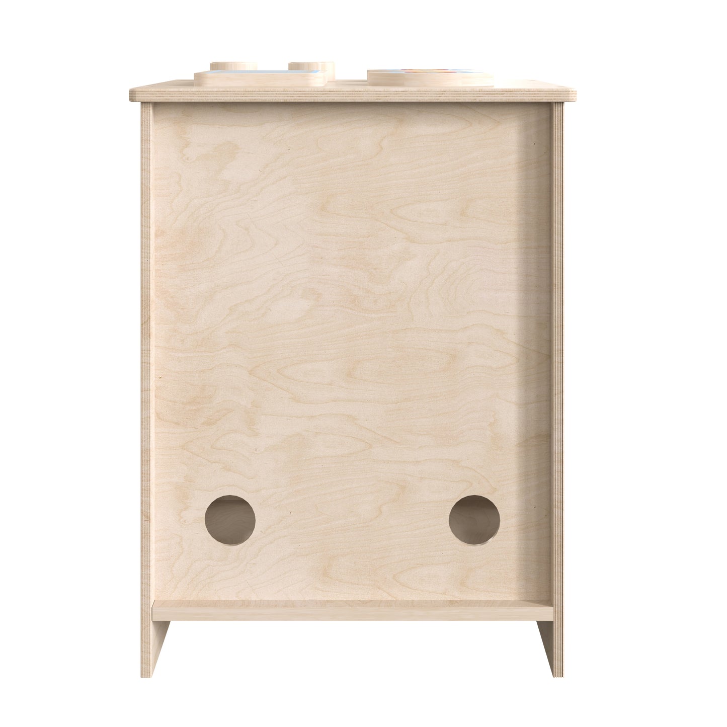 Bright Beginnings Commercial Grade Wooden Children's Kitchen Stove with Integrated Storage Beech