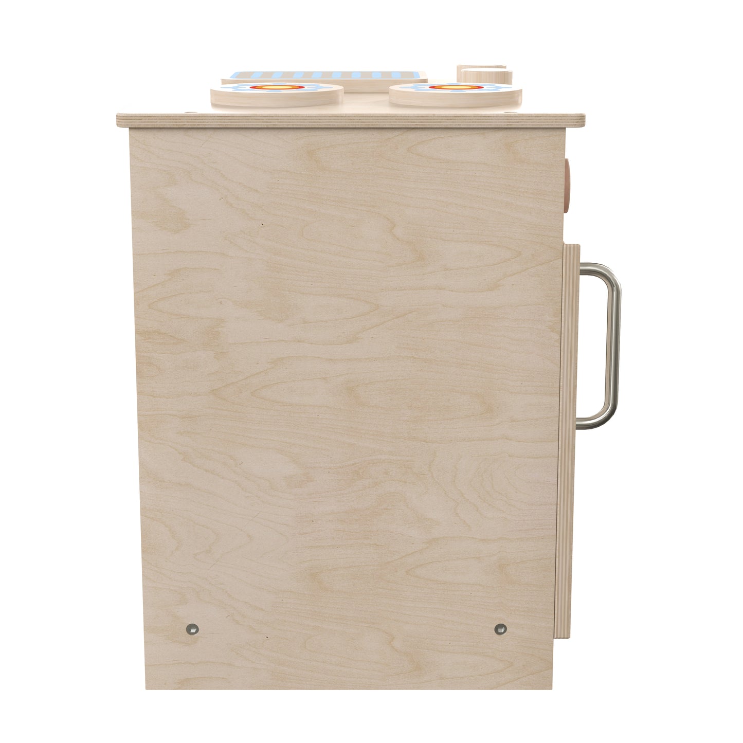 Bright Beginnings Commercial Grade Wooden Children's Kitchen Stove with Integrated Storage Beech
