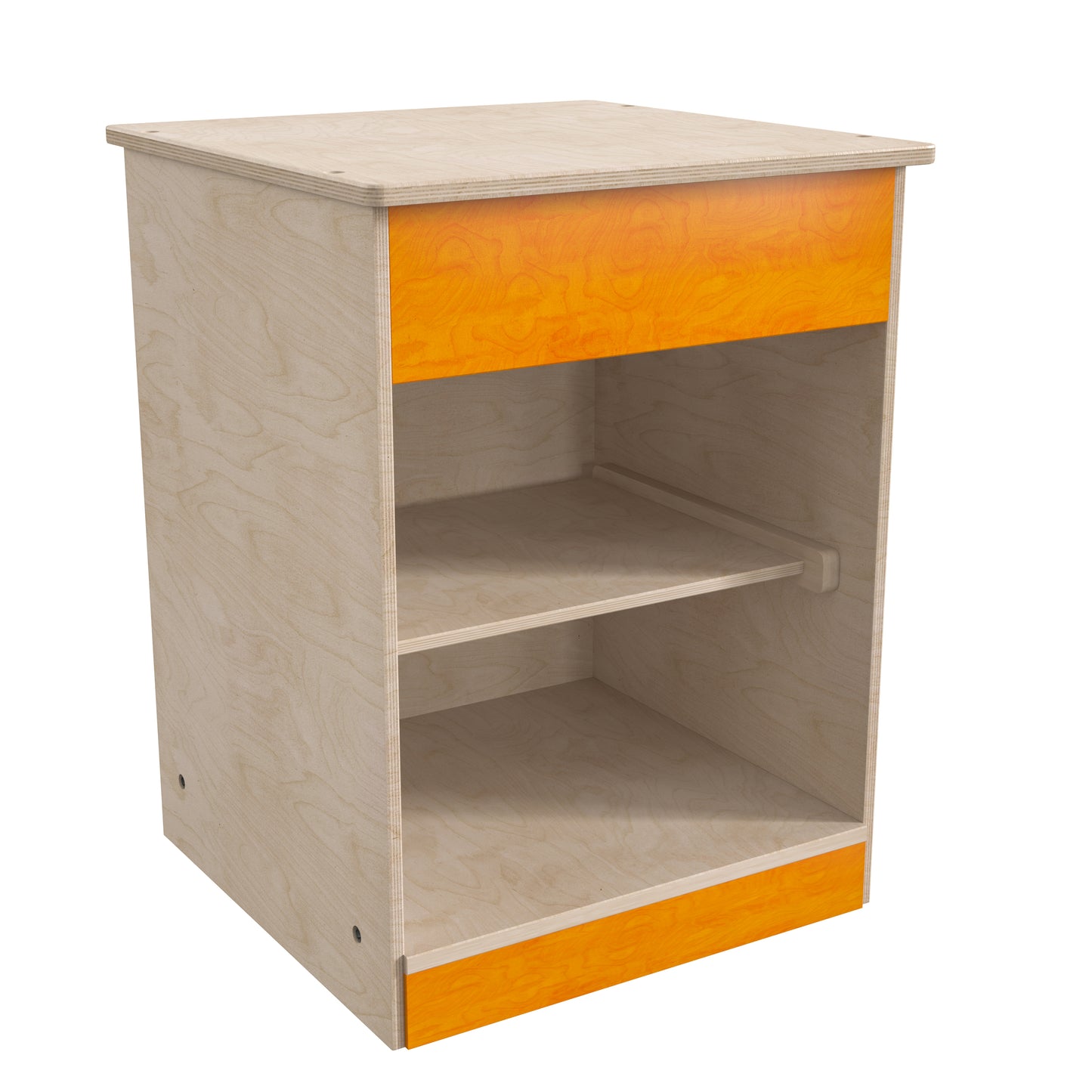Bright Beginnings Commercial Grade Wooden Kid's Two Shelf Kitchen Cabinet Beech MK-ME03539-GG