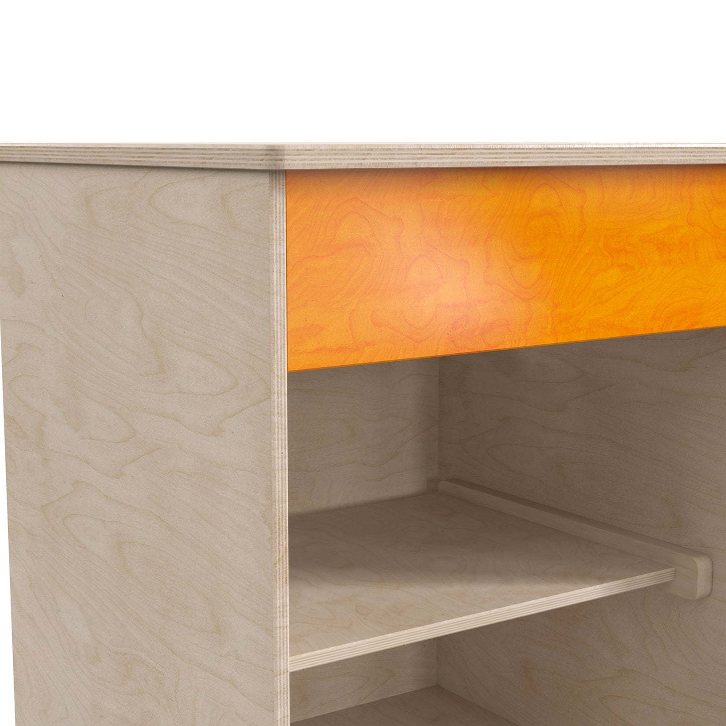 Bright Beginnings Commercial Grade Wooden Kid's Two Shelf Kitchen Cabinet Beech MK-ME03539-GG
