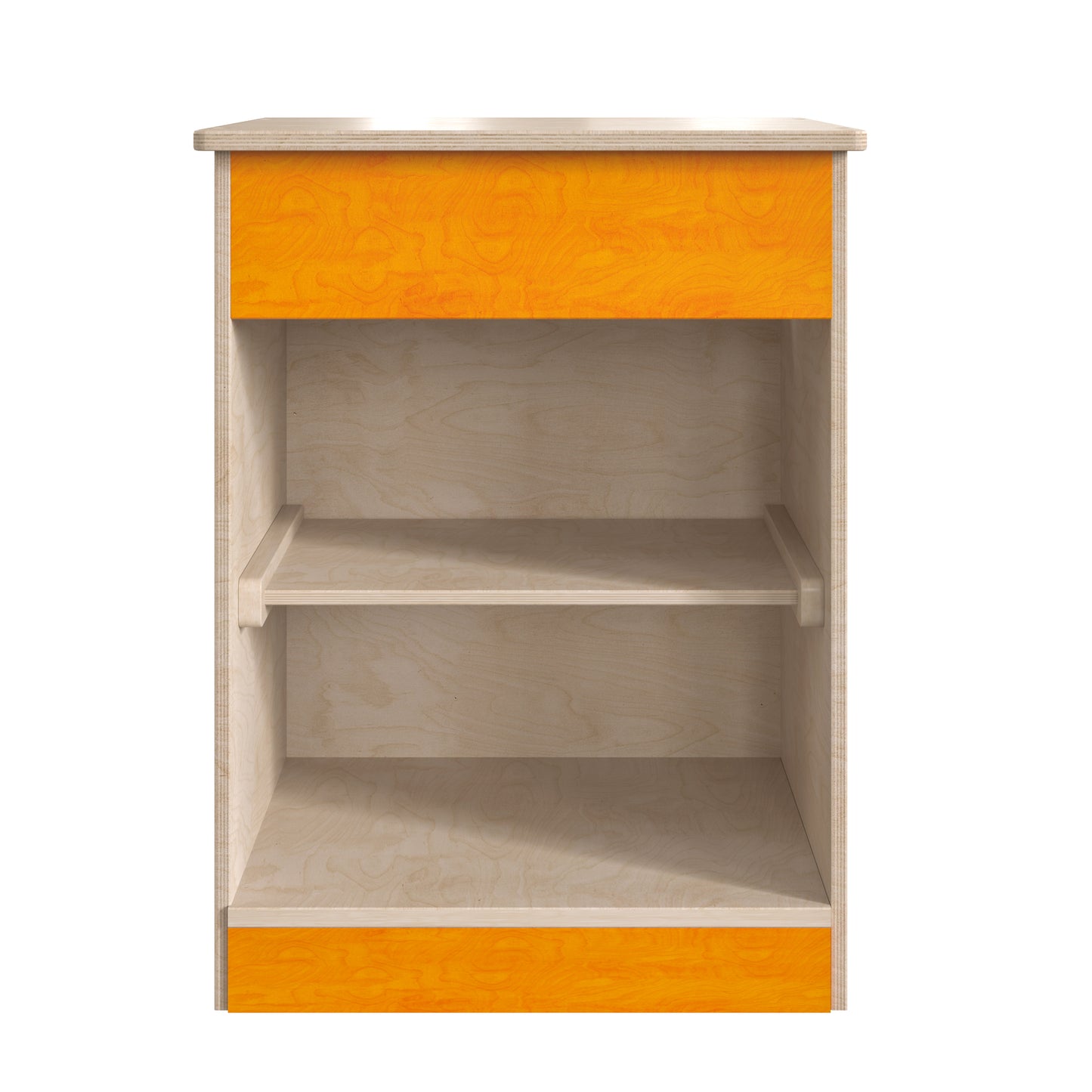 Bright Beginnings Commercial Grade Wooden Kid's Two Shelf Kitchen Cabinet Beech MK-ME03539-GG