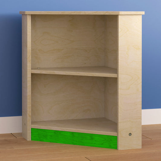Bright Beginnings Commercial Grade Wooden Kid's Two Tier Corner Kitchen Cabinet Beech