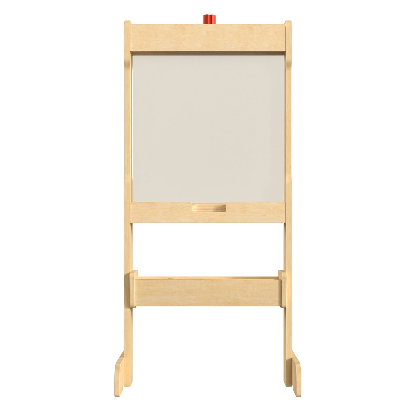 Bright Beginnings Commercial Double Sided Wooden Free-Standing STEAM Easel, Storage Tray, Acrylic Paint Window - Holds Two Accessory Panels, Natural Beech