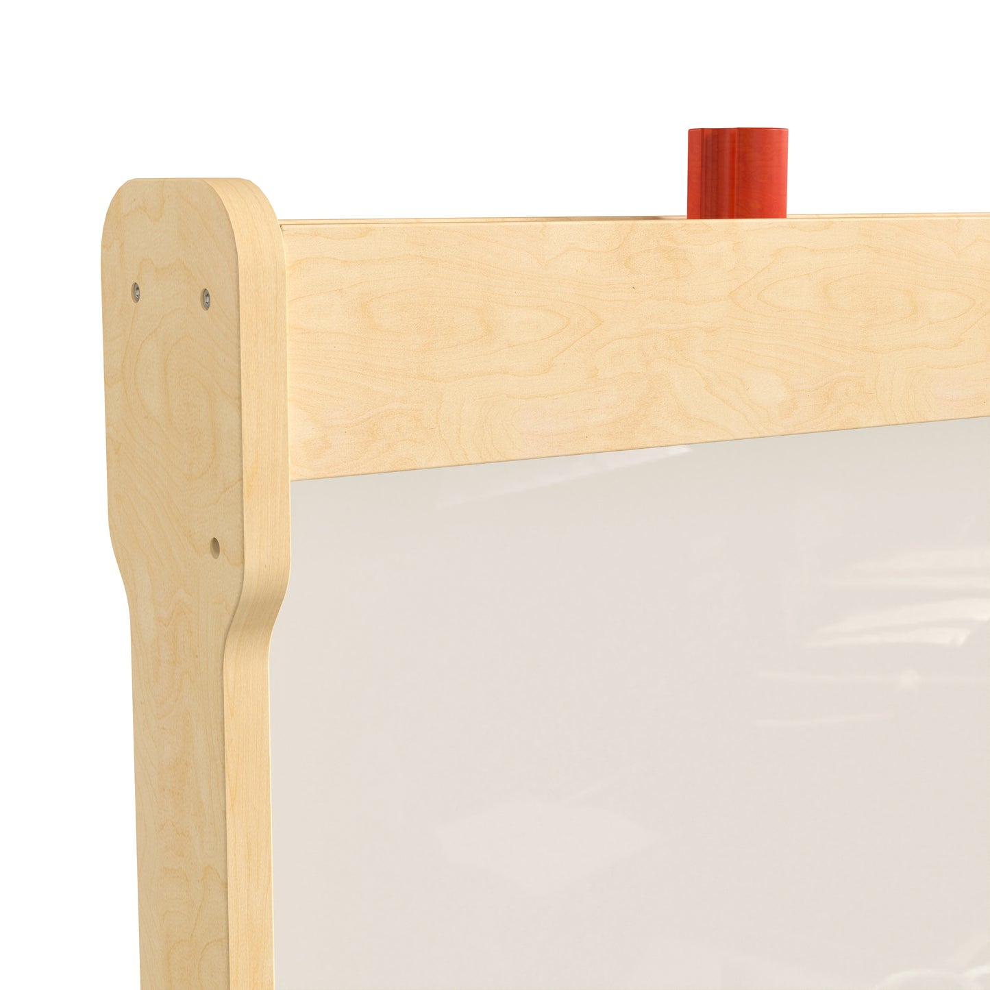 Bright Beginnings Commercial Double Sided Wooden Free-Standing STEAM Easel, Storage Tray, Acrylic Paint Window - Holds Two Accessory Panels, Natural Beech