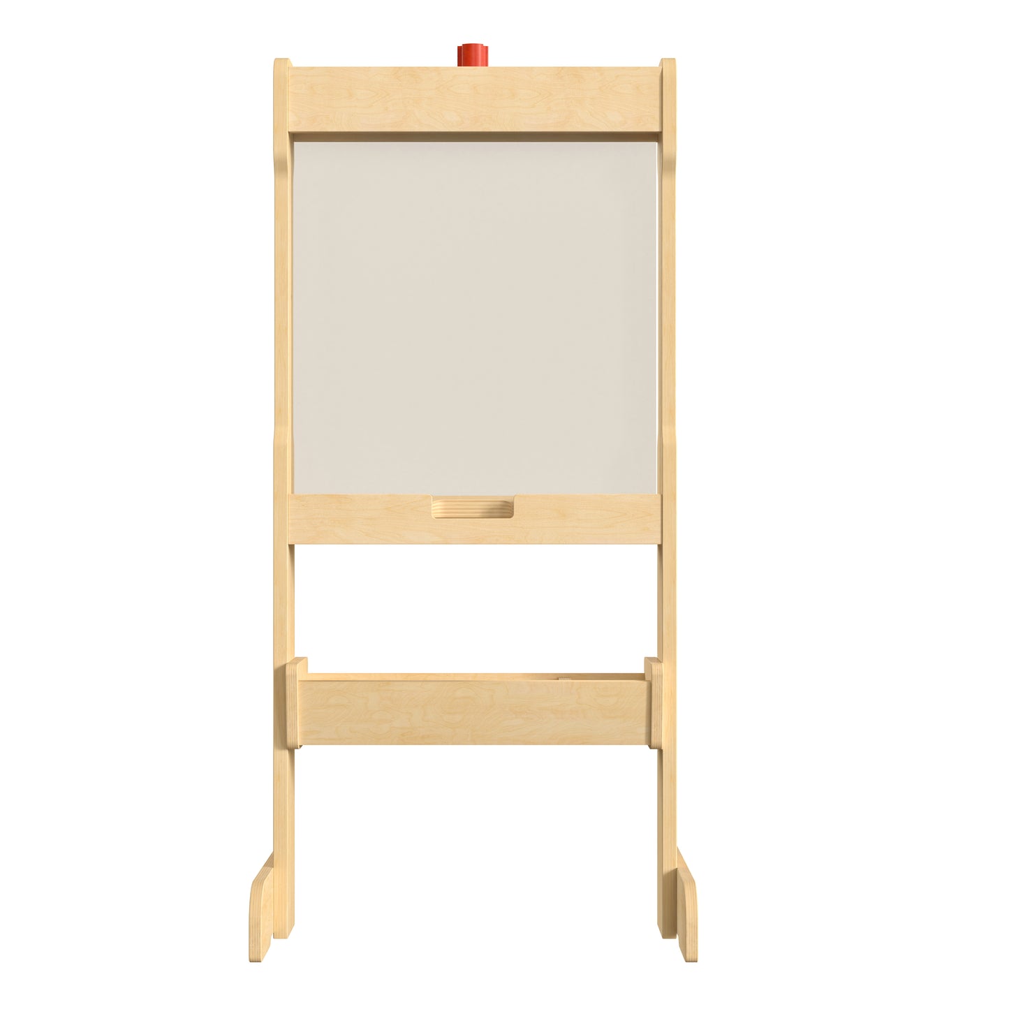 Bright Beginnings Commercial Double Sided Wooden Free-Standing STEAM Easel, Storage Tray, Acrylic Paint Window - Holds Two Accessory Panels, Natural Beech