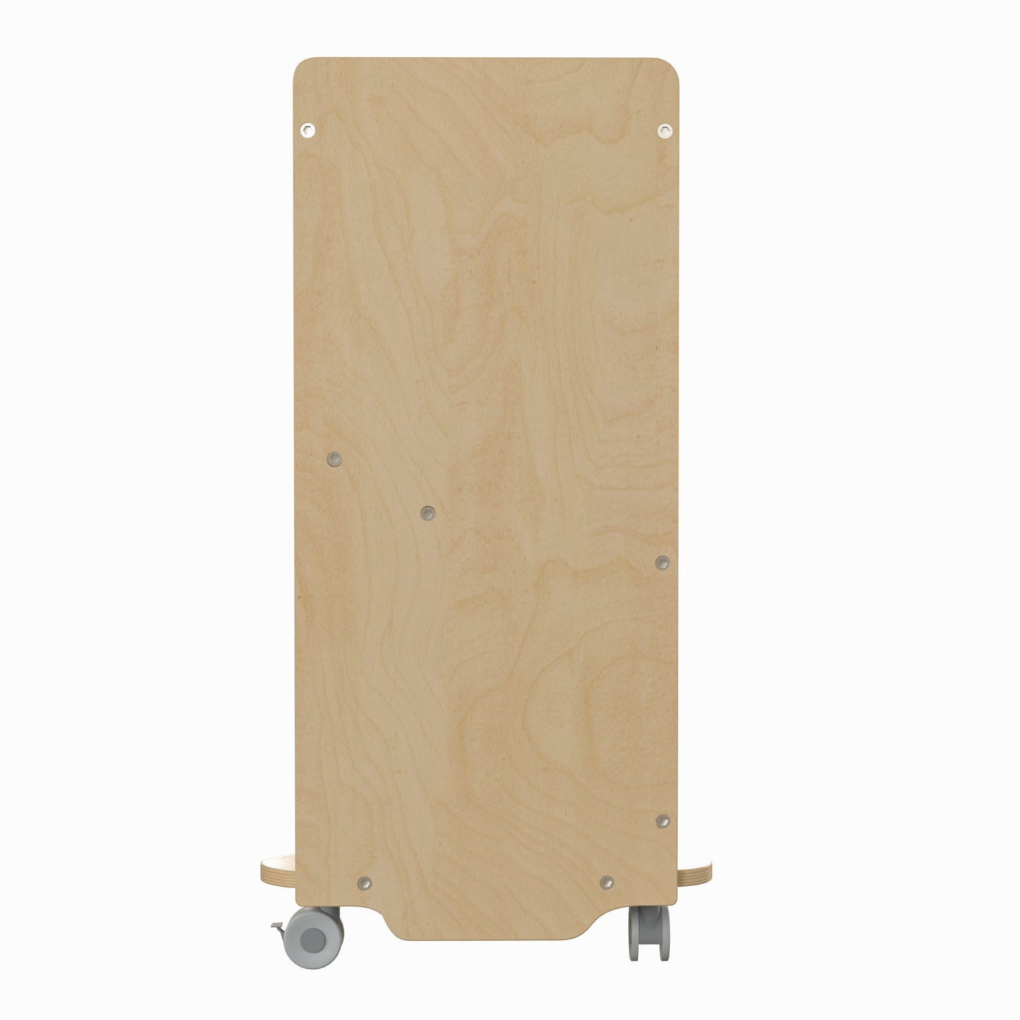 Bright Beginnings Commercial Grade Wooden Mobile Storage Cart with 4 Top Storage Compartments, 5 Cubbies and Locking Caster Wheels Beech