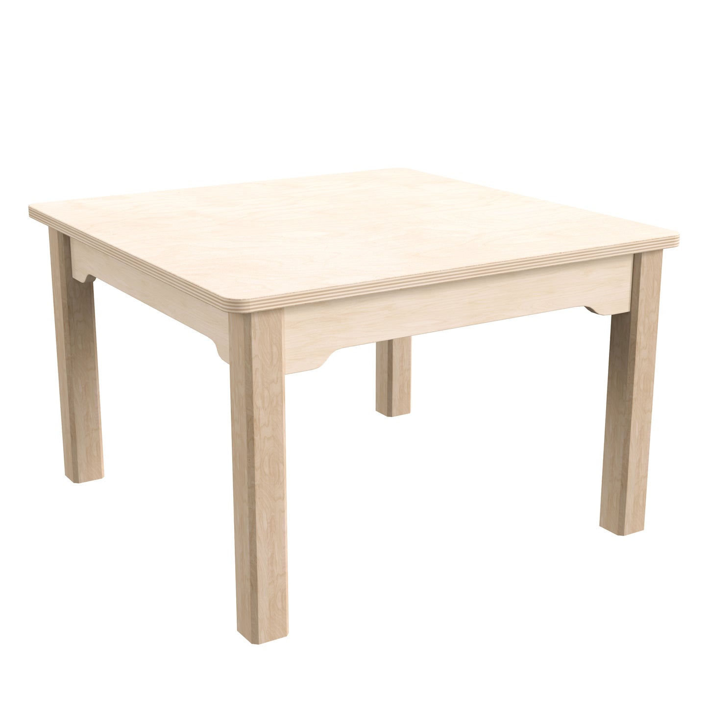 Bright Beginnings Commercial Grade Wooden Square Preschool Classroom Activity Table, (23.5"W x 14.5"H), Beech Beech