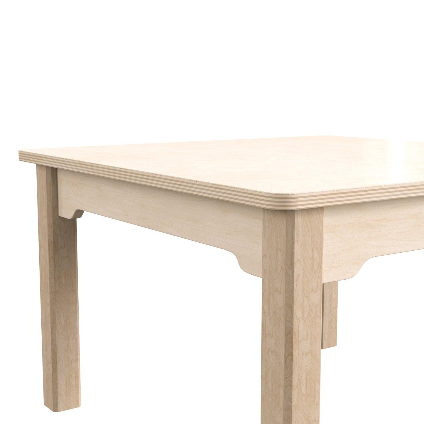Bright Beginnings Commercial Grade Wooden Square Preschool Classroom Activity Table, (23.5"W x 14.5"H), Beech Beech