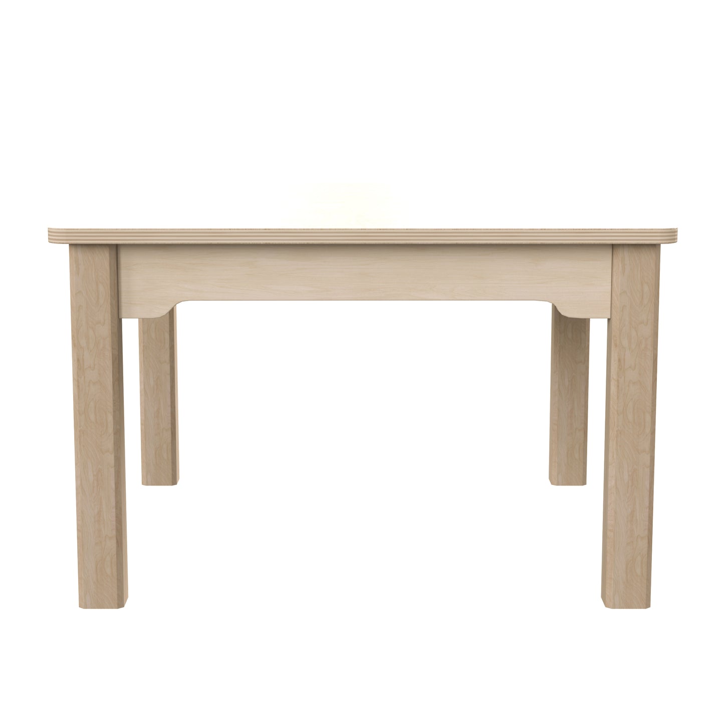 Bright Beginnings Commercial Grade Wooden Square Preschool Classroom Activity Table, (23.5"W x 14.5"H), Beech Beech
