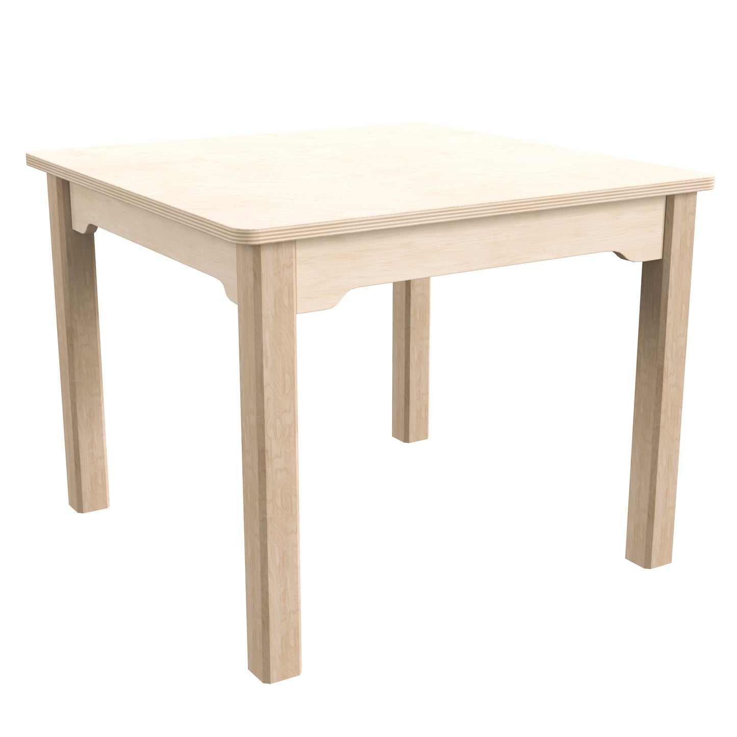 Bright Beginnings Commercial Grade Wooden Square Preschool Classroom Activity Table, (23.5"W x 18"H), Beech Beech
