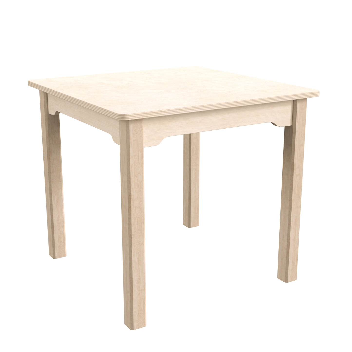 Bright Beginnings Commercial Grade Wooden Square Preschool Classroom Activity Table, (23.5"W x 21.25"H), Beech Beech
