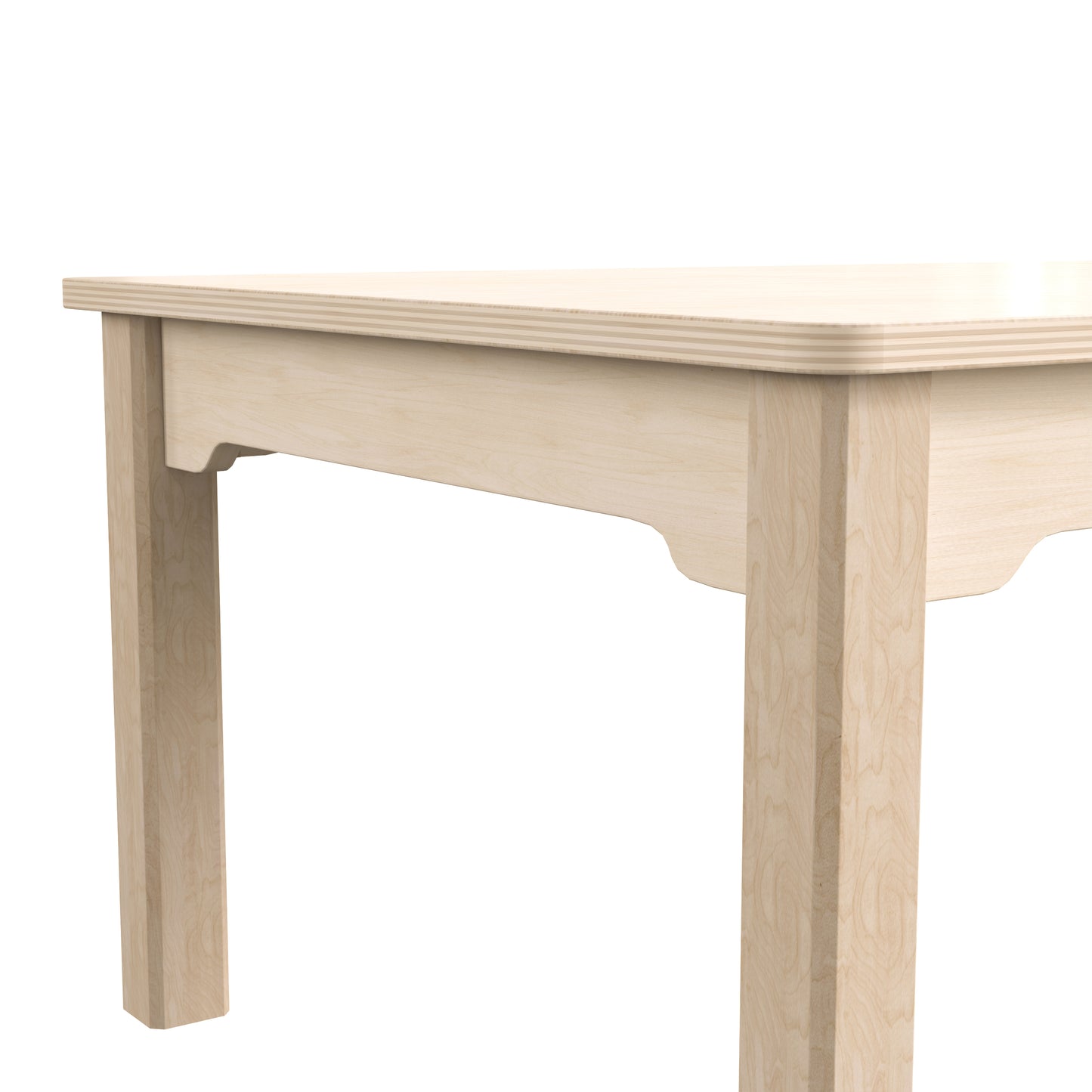 Bright Beginnings Commercial Grade Wooden Rectangular Preschool Classroom Activity Table, (23.5"W x 47.25"D x 14.5"H), Beech Beech MK-ME088010-GG