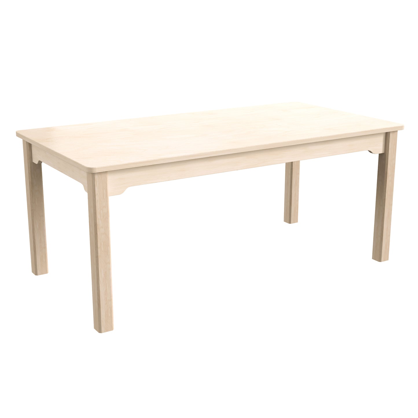 Bright Beginnings Commercial Grade Wooden Rectangular Preschool Classroom Activity Table, (23.5"W x 47.25"D x 18"H), Beech Beech