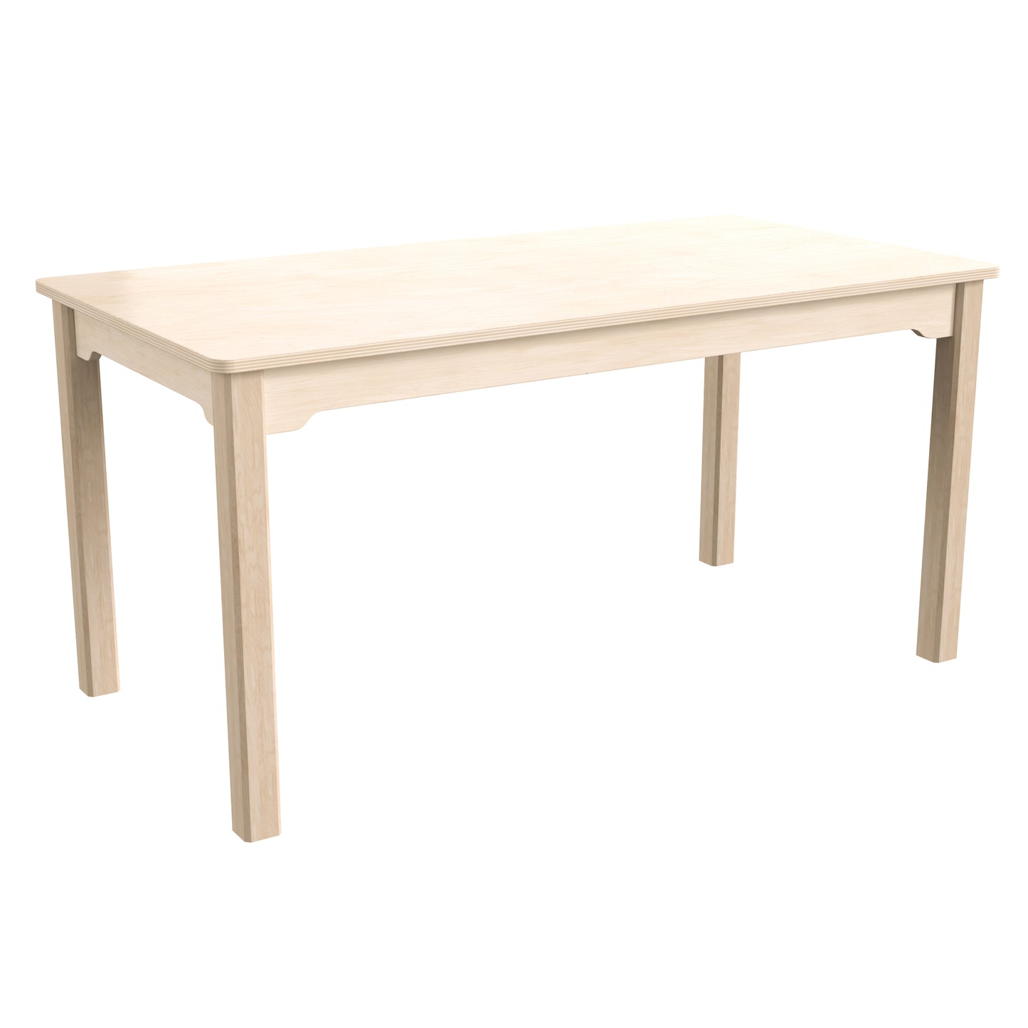 Bright Beginnings Commercial Grade Wooden Rectangular Preschool Classroom Activity Table, (23.5"W x 47.25"D x 21.25"H), Beech Beech