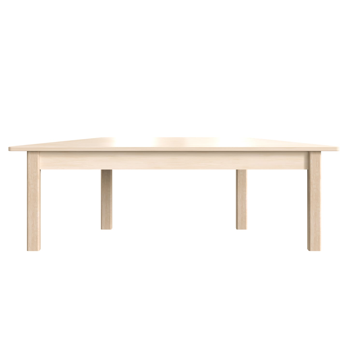 Bright Beginnings Commercial Grade Wooden Trapezoid Preschool Classroom Activity Table, (20.75"W x 47.25"D x 14.5"H), Beech Beech